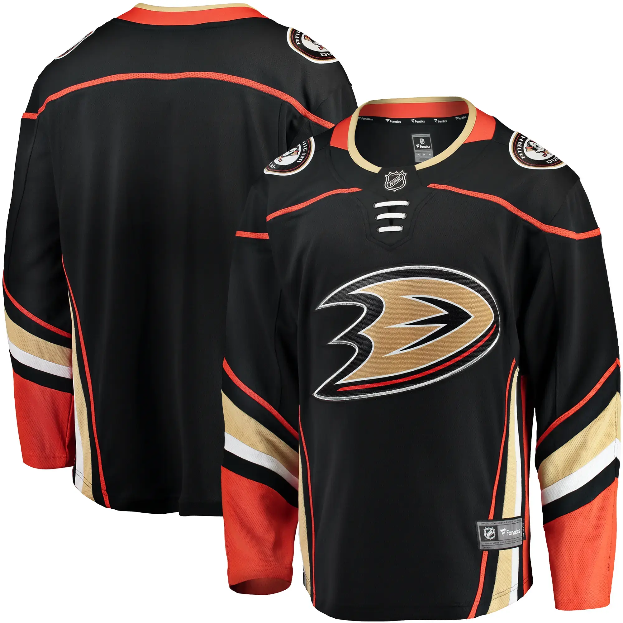 Anaheim Ducks NHL Eishockey Fanatics Breakaway Trikot Home Schwarz