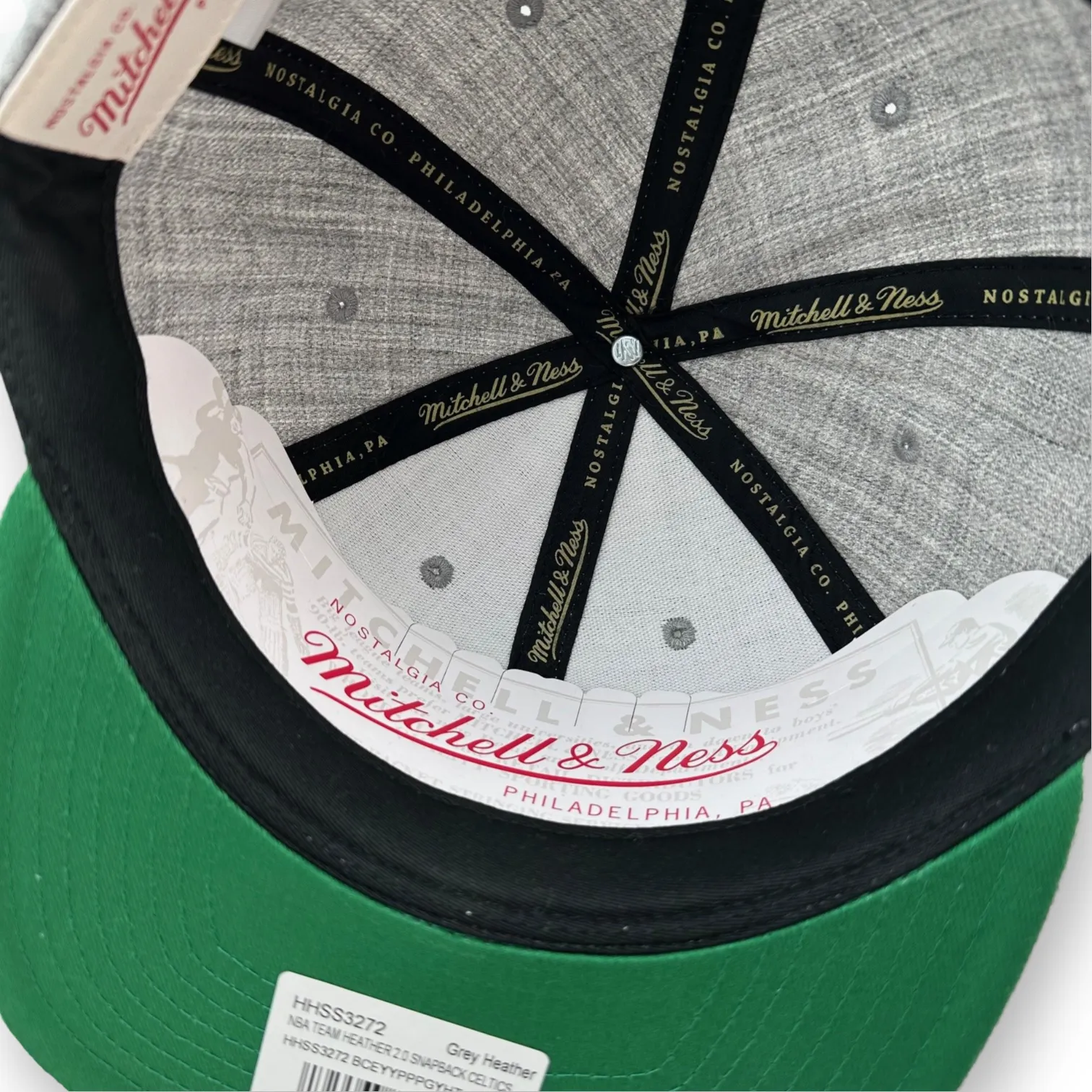 Boston Celtics NBA Mitchell & Ness Team Heather 2.0 Snapback