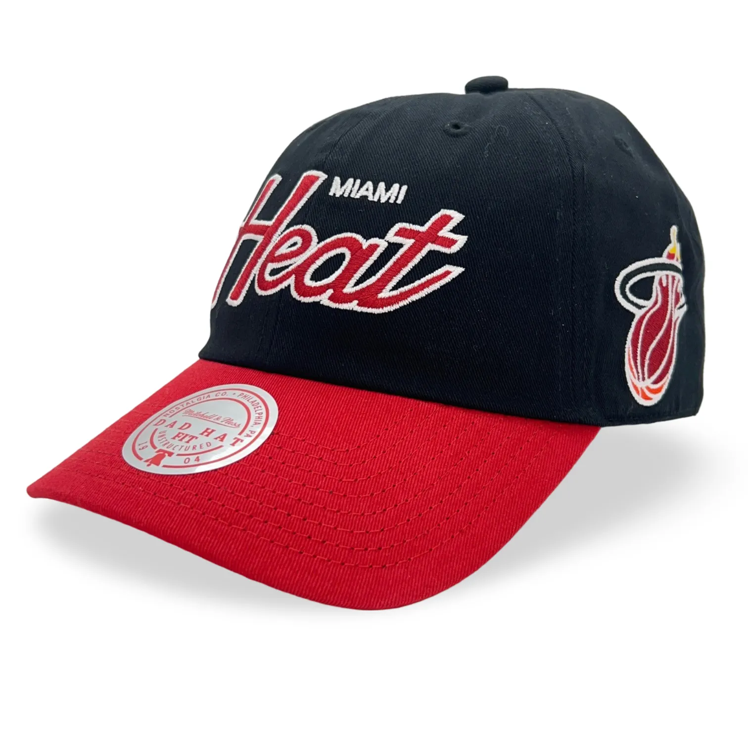 Miami Heat NBA Mitchell & Ness Team Script 2.0 Dad Strapback HWC