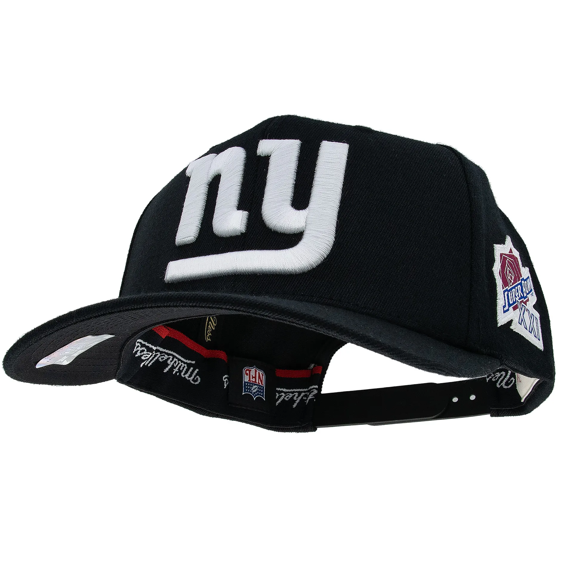 New York Giants NFL Mitchell & Ness Black Out Classic Red Snapback