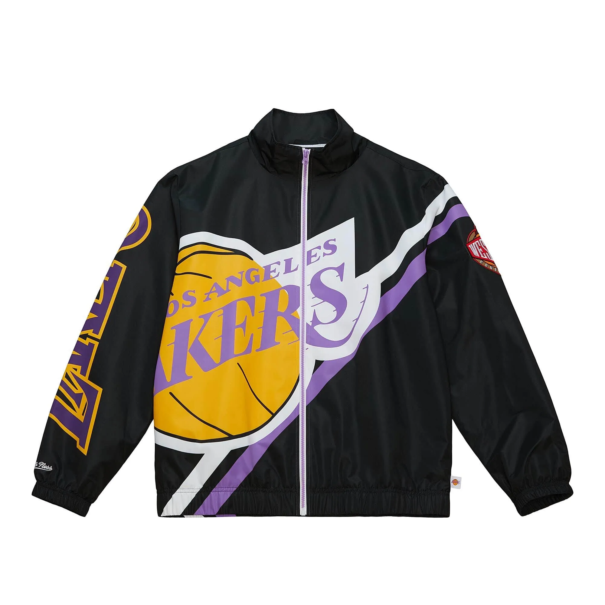 Los Angeles Lakers NBA Mitchell & Ness Exploded Logo Warm Up Jacke Schwarz Los Angeles Lakers NBA Mitchell & Ness Exploded Logo Warm Up Jacke Schwarz