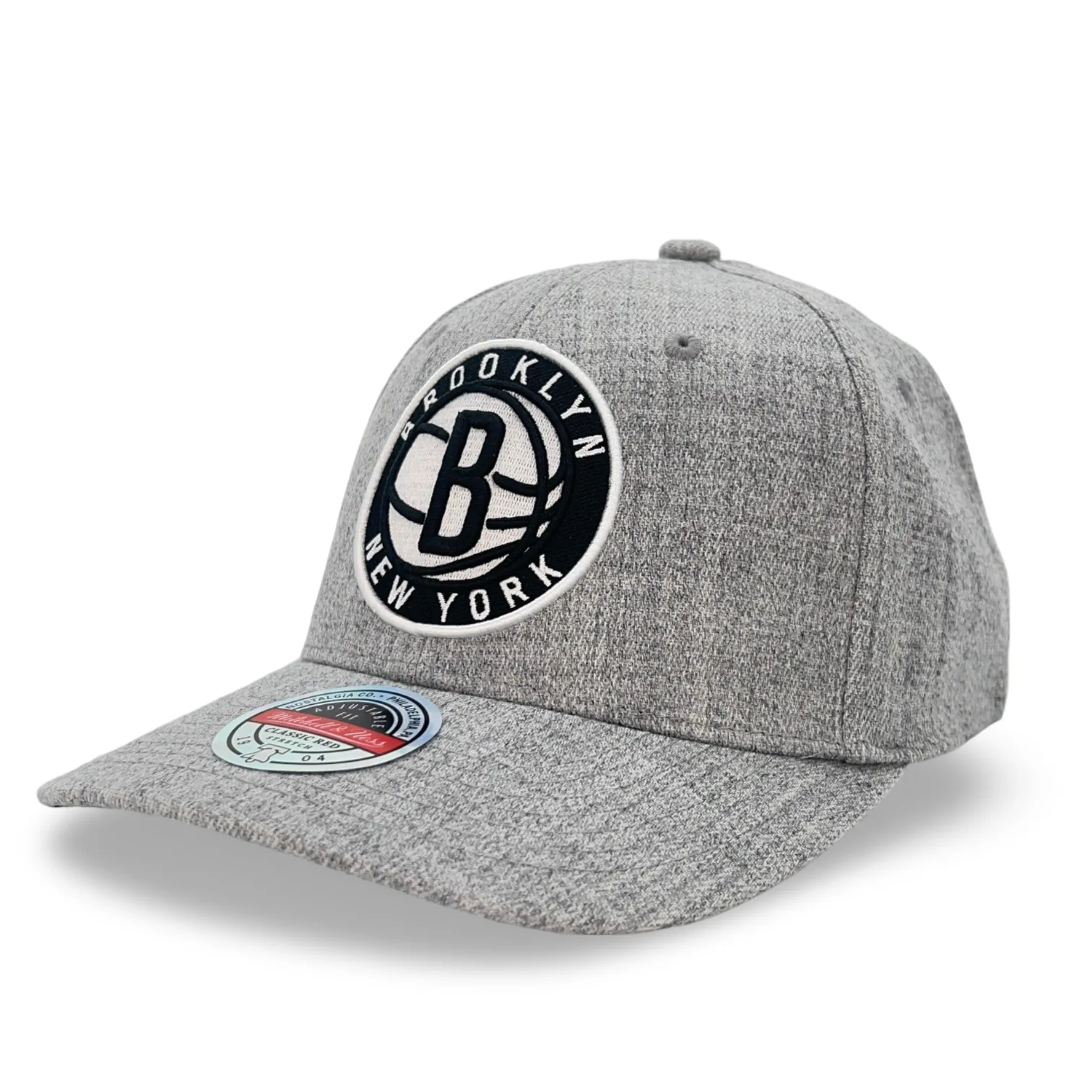 Brooklyn Nets NBA Mitchell & Ness Team Heather 2.0 Stretch Snapback