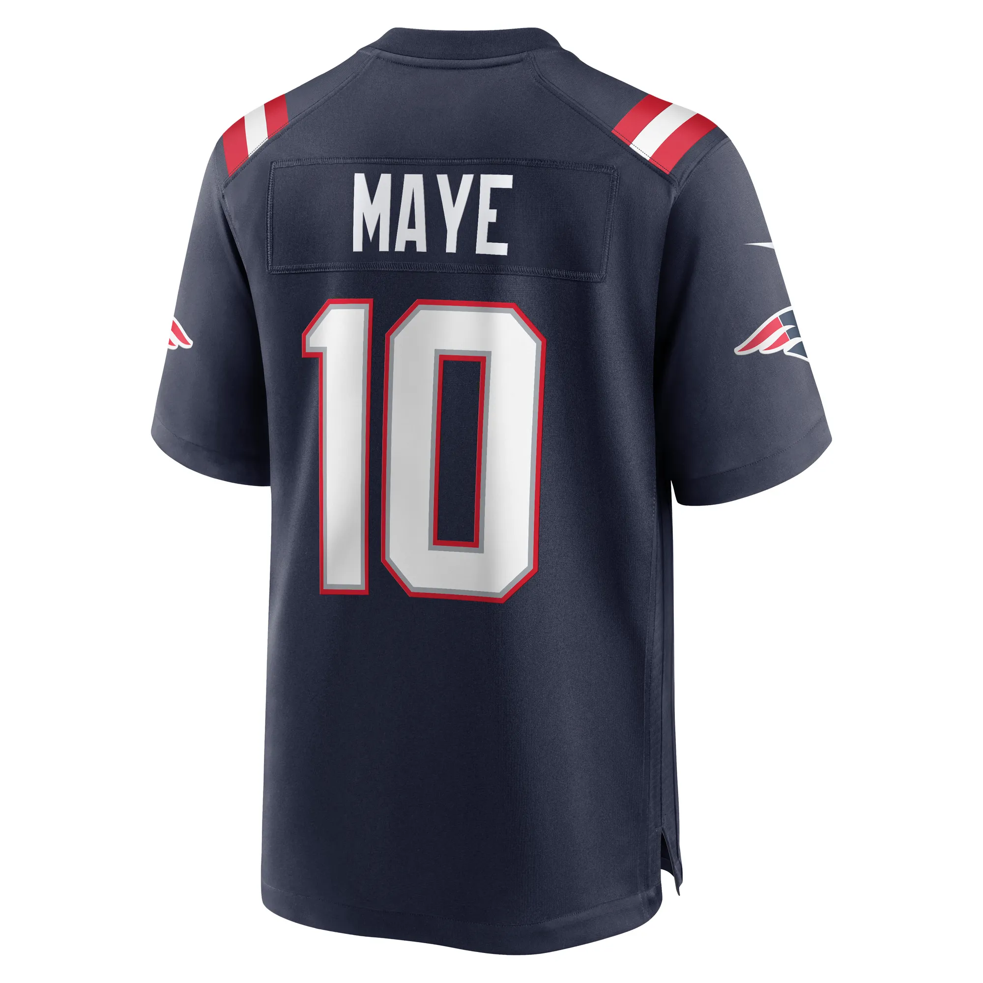 Drake Maye #10 New England Patriots NFL Football Nike Home Game Trikot Navy