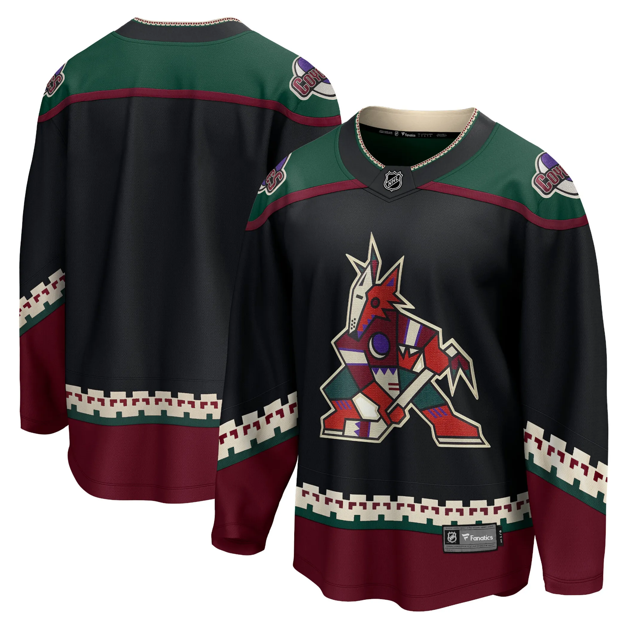 Arizona Coyotes NHL Eishockey Fanatics Breakaway Trikot Home Schwarz