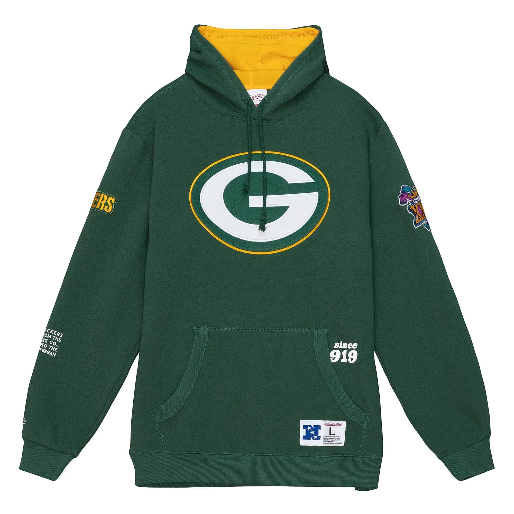 Green Bay Packers NFL Mitchell & Ness Team Origins Fleece Hoodie Grün