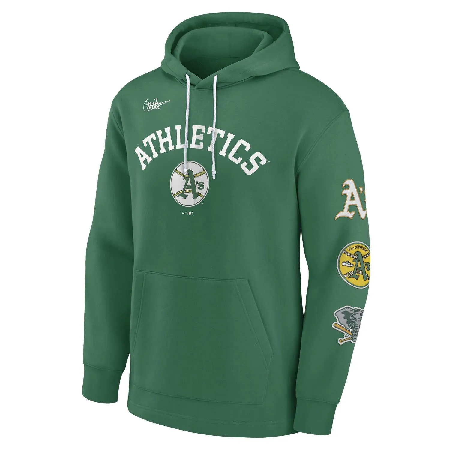 Oakland Athletics MLB Nike Rewind Lefty Hoodie Grün