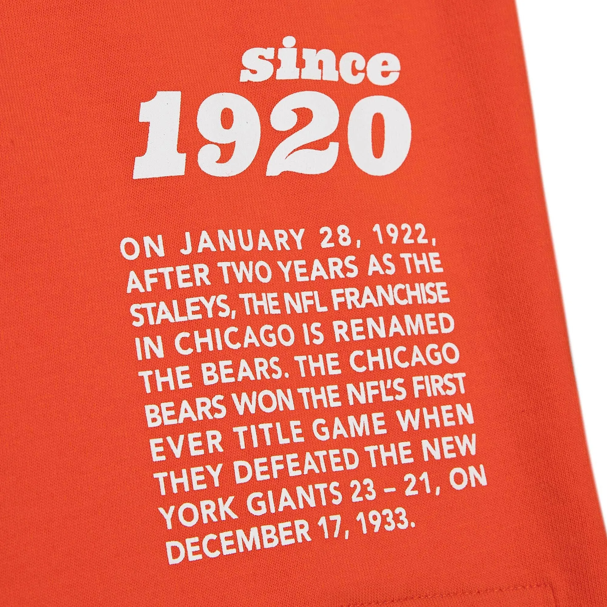 Chicago Bears NFL Mitchell & Ness Team Origins T-Shirt Orange