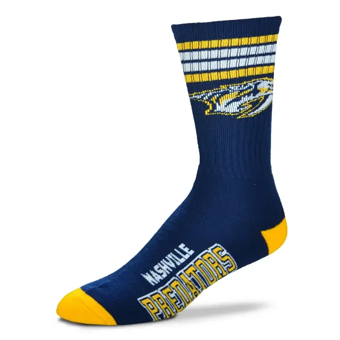 Nashville Predators NHL For Bare Feet 4 Stripes Crew Socken
