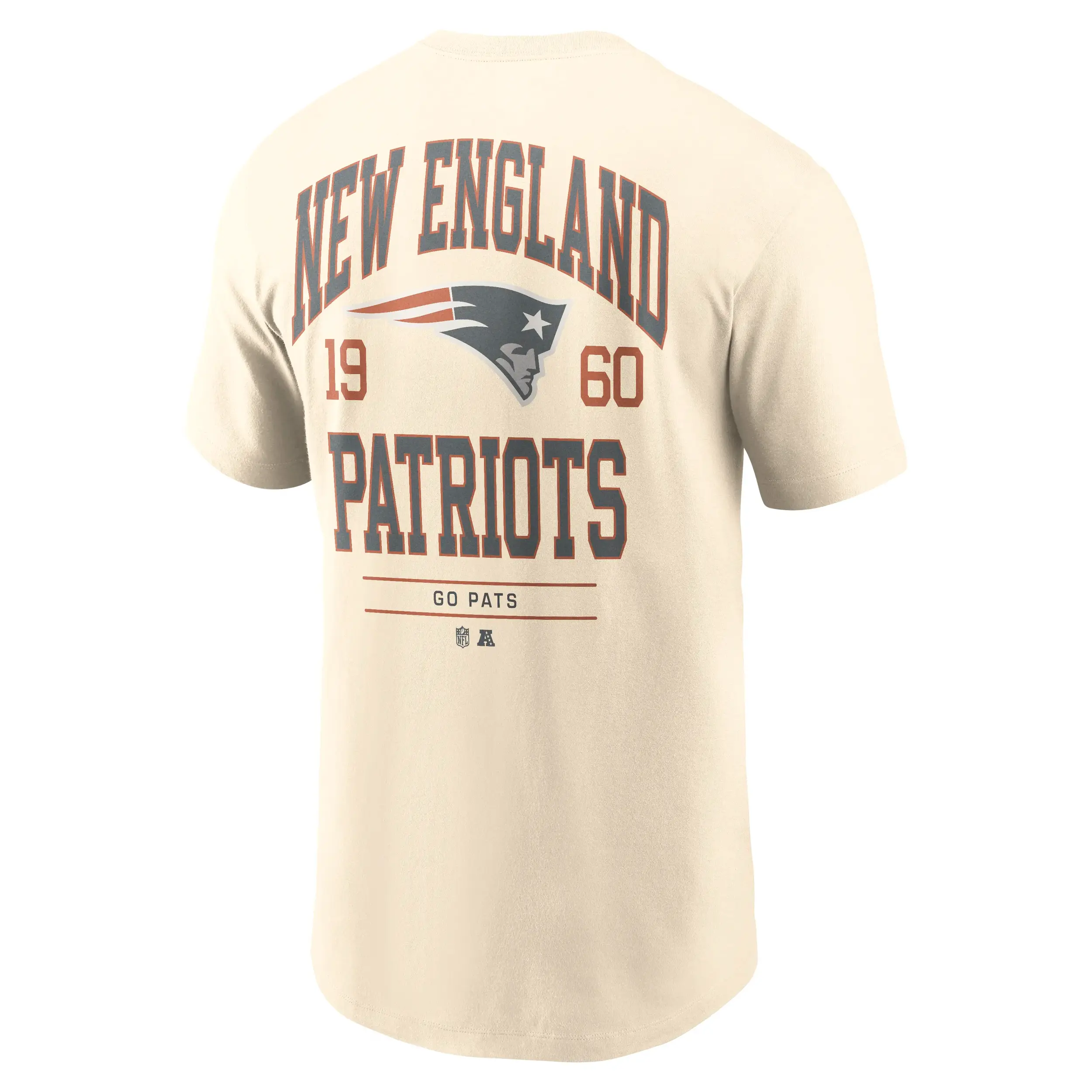 New England Patriots NFL Nike Freestyle Club Crew T-Shirt Cremeweiß