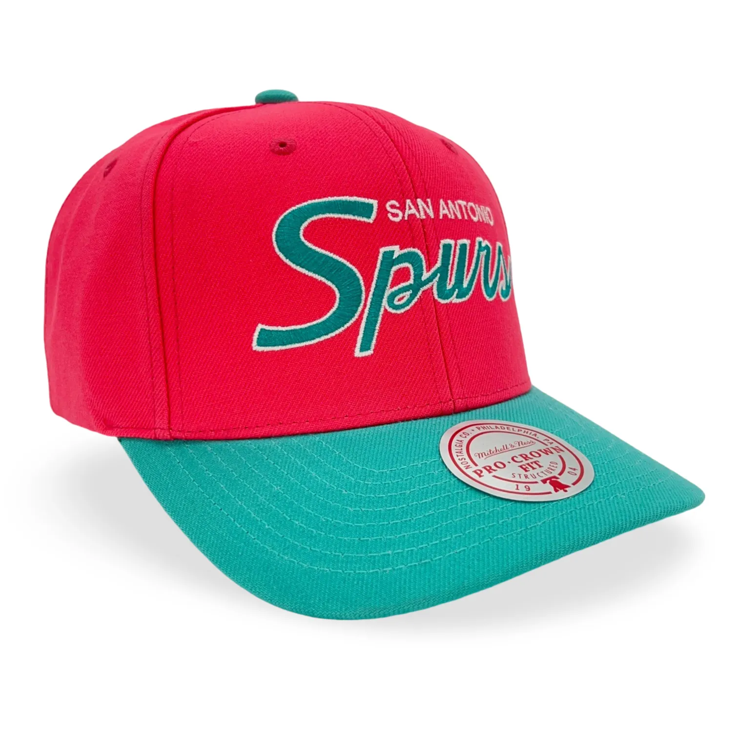 San Antonio Spurs NBA Mitchell & Ness Team Script 2.0 Pro Snapback HWC