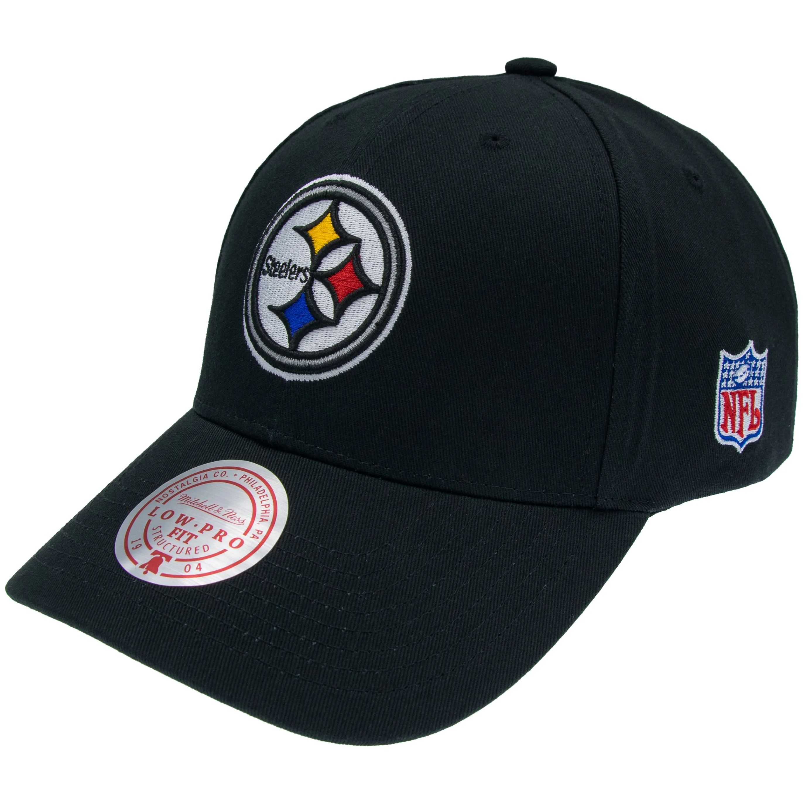 Pittsburgh Steelers NFL Mitchell & Ness Team Logo Low Pro Snapback Schwarz