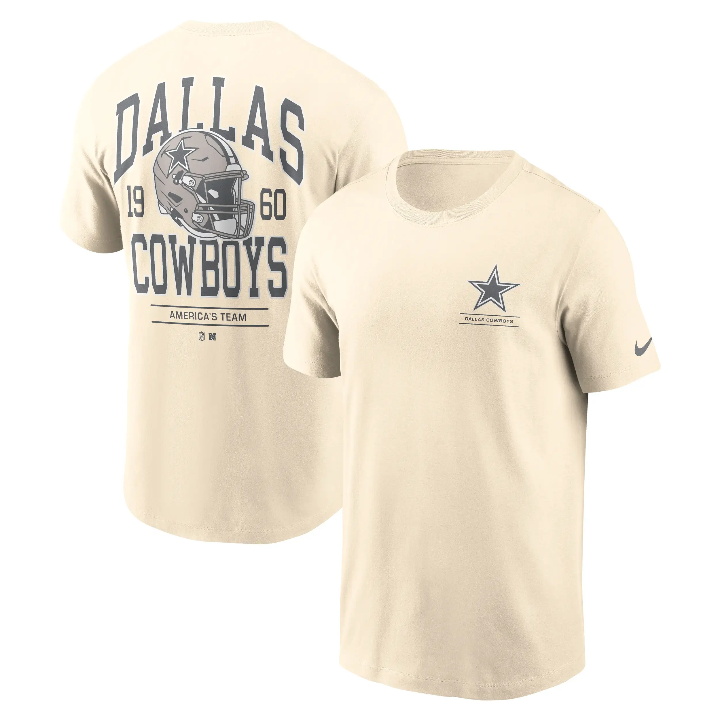 Dallas Cowboys NFL Nike Freestyle Club Crew T-Shirt Cremeweiß
