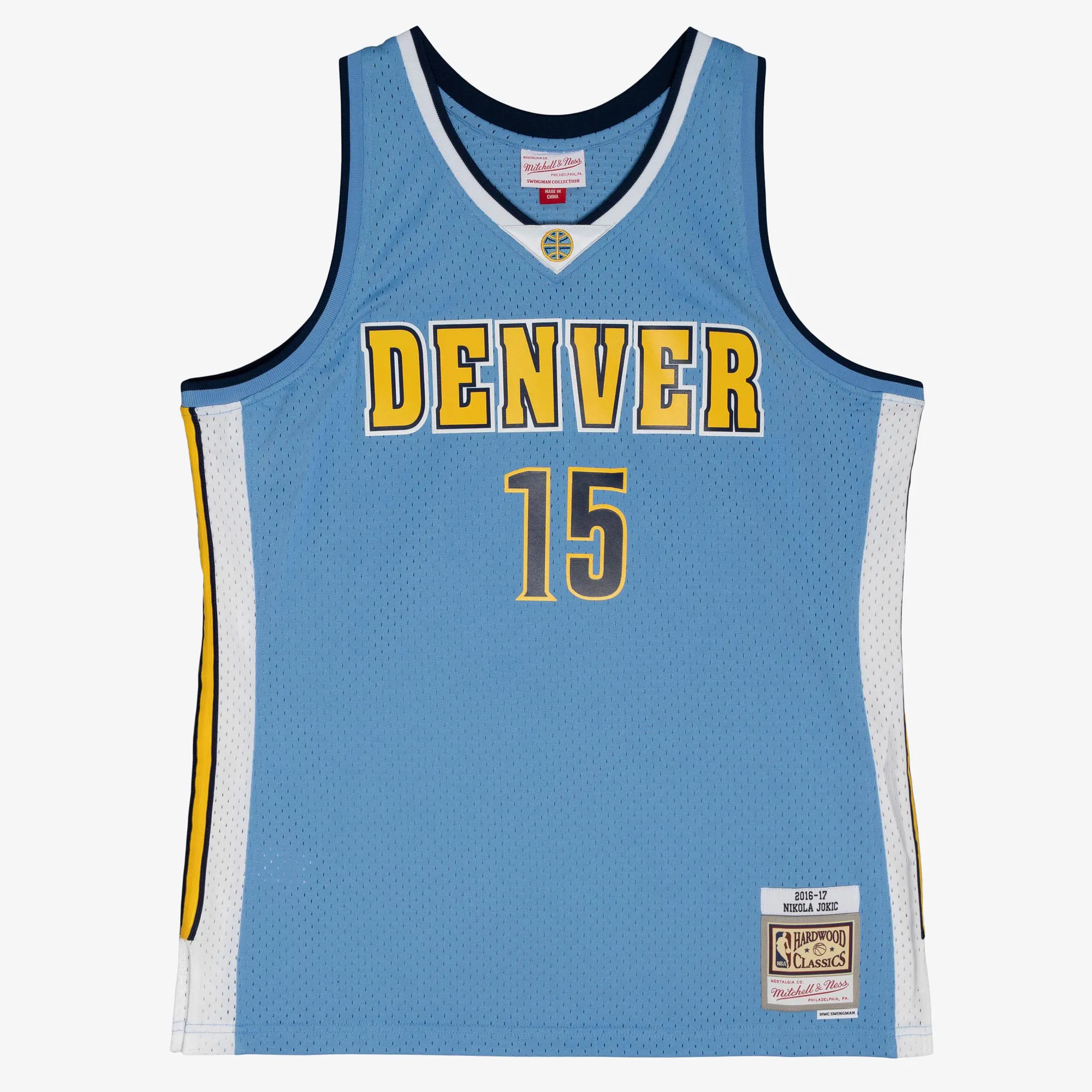 Nikola Jokic #15 Denver Nuggets 16-17 NBA Mitchell & Ness Swingman Trikot Hellblau