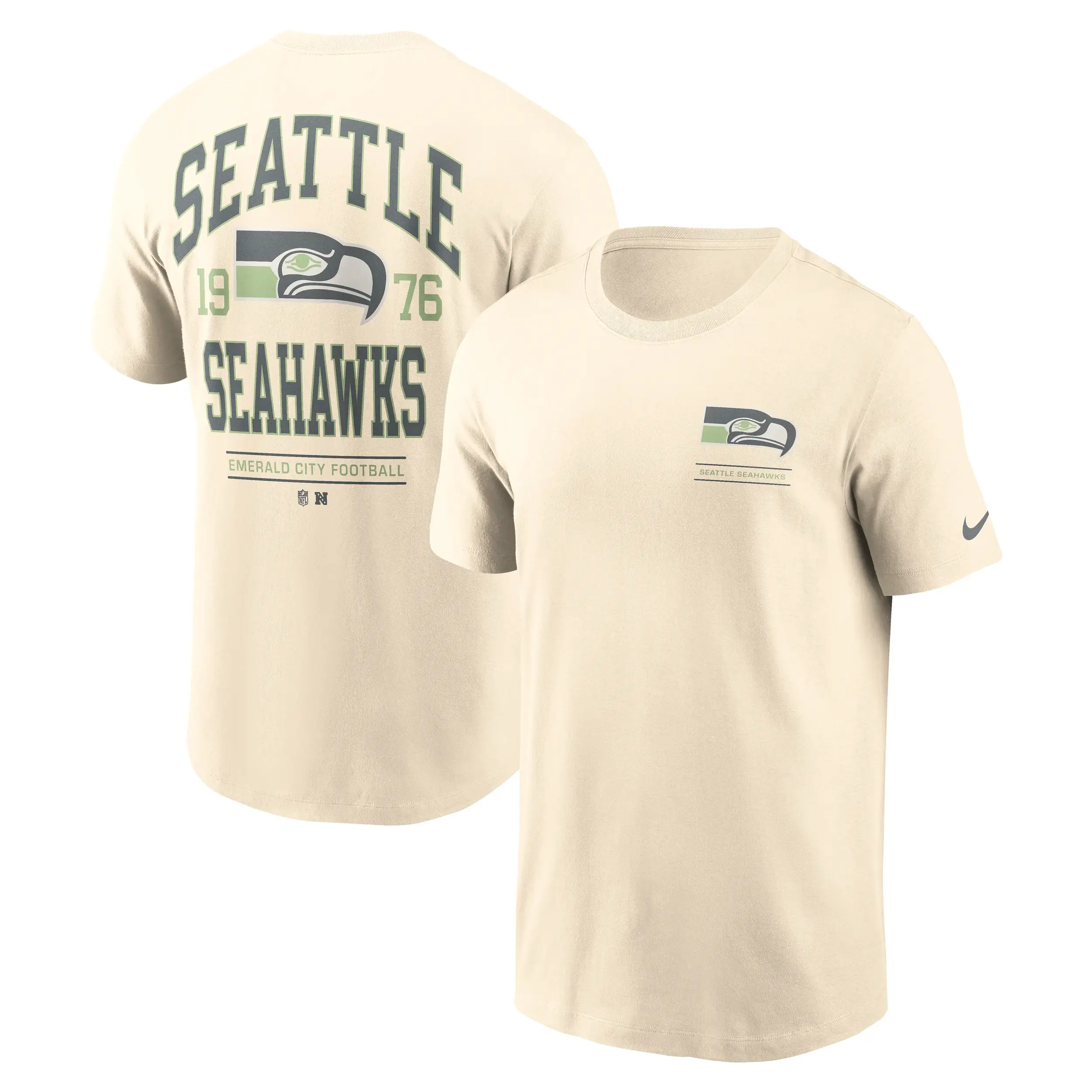 Seattle Seahawks NFL Nike Freestyle Club Crew T-Shirt Cremeweiß