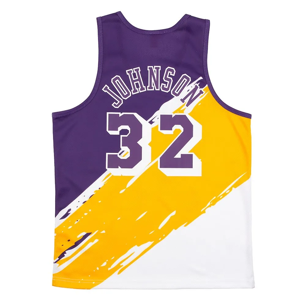 Magic Johnson #32 Los Angeles Lakers NBA Mitchell & Ness Paint Brush Player Mesh Tank Top Magic Johnson #32 Los Angeles Lakers NBA Mitchell & Ness Paint Brush Player Mesh Tank Top