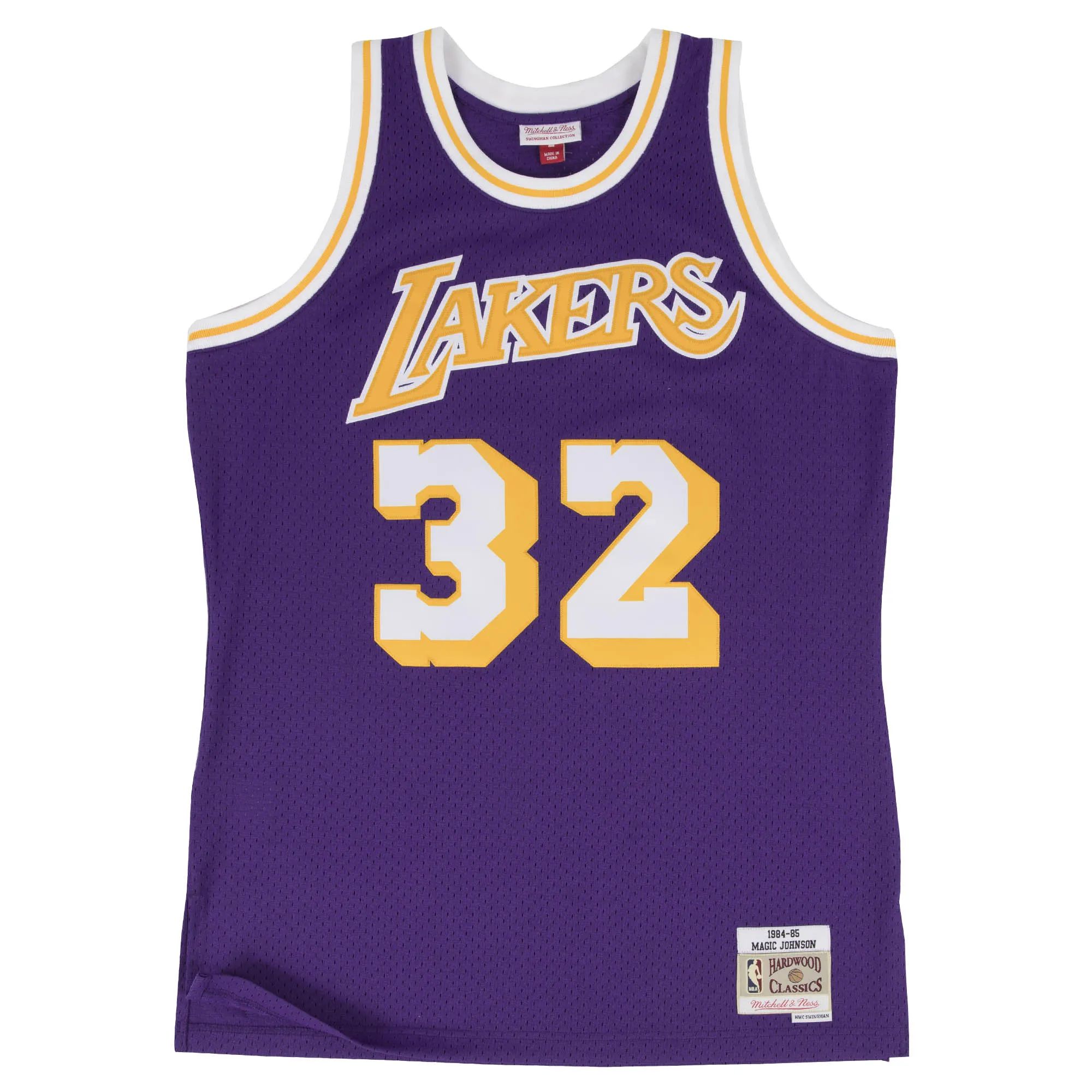 Magic Johnson #32 Los Angeles Lakers 84 NBA Mitchell & Ness Swingman Trikot Lila Magic Johnson #32 Los Angeles Lakers 84 NBA Mitchell & Ness Swingman Trikot Lila