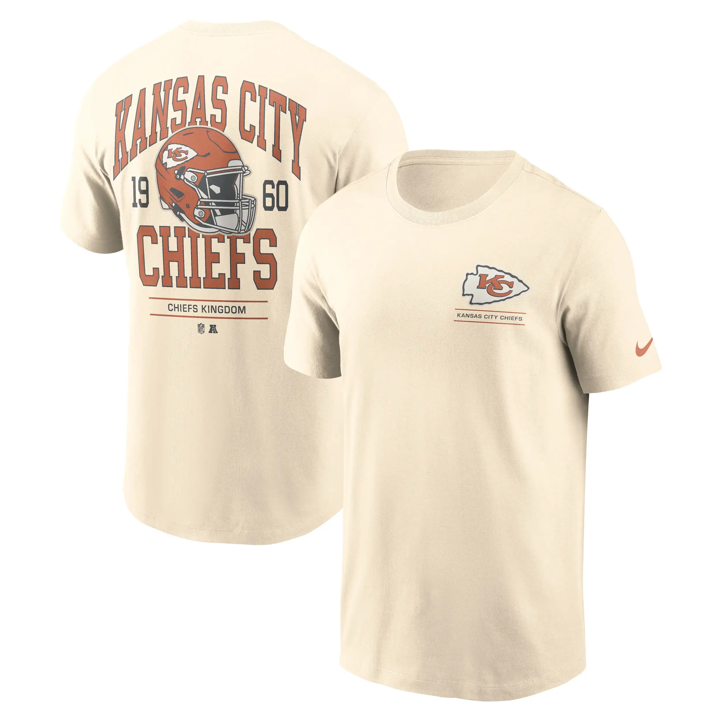 Kansas City Chiefs NFL Nike Freestyle Club Crew T-Shirt Cremeweiß