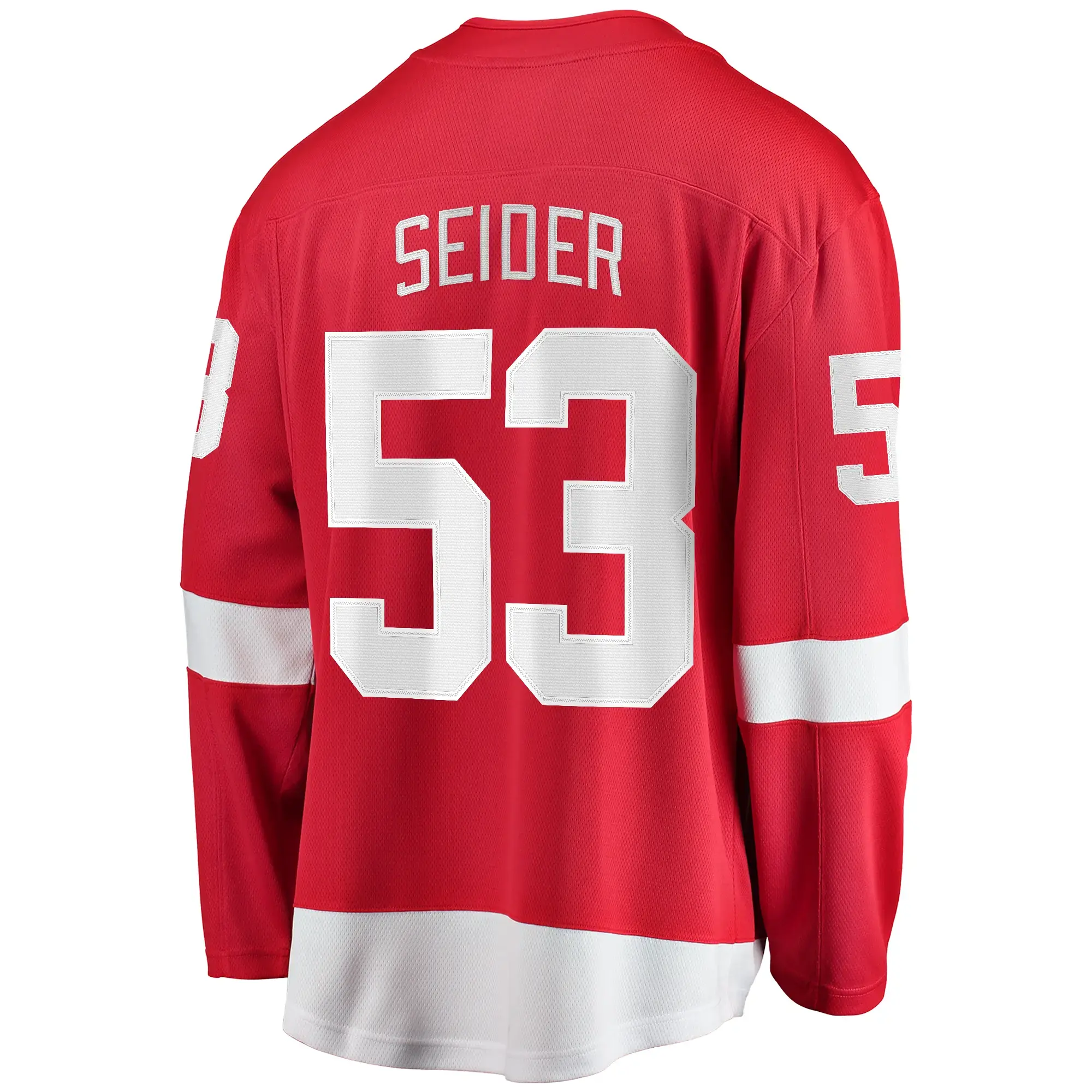 Moritz Seider #53 Detroit Red Wings NHL Eishockey Fanatics Breakaway Trikot Home Rot