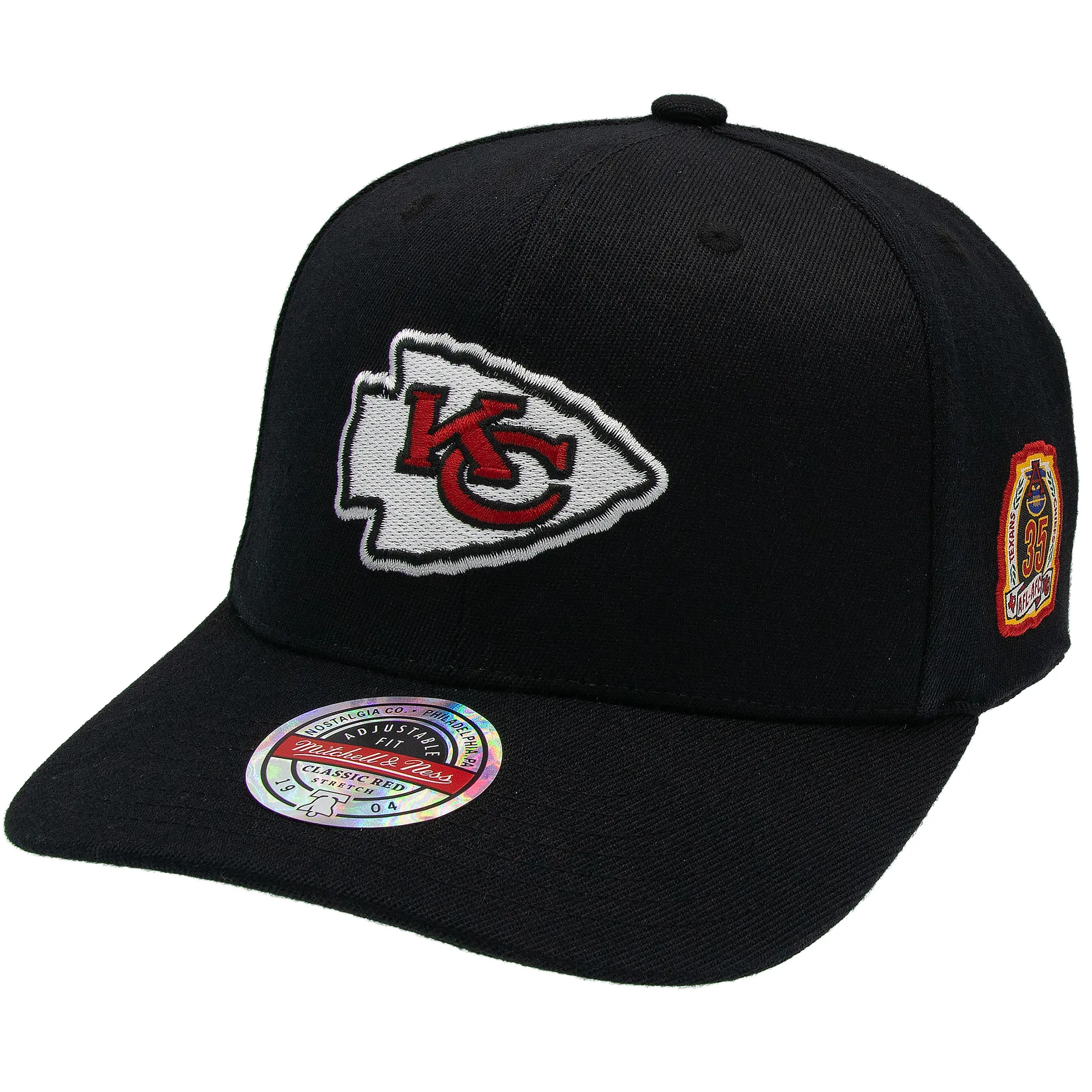 Kansas City Chiefs NFL Mitchell & Ness Black Out Classic Red Snapback