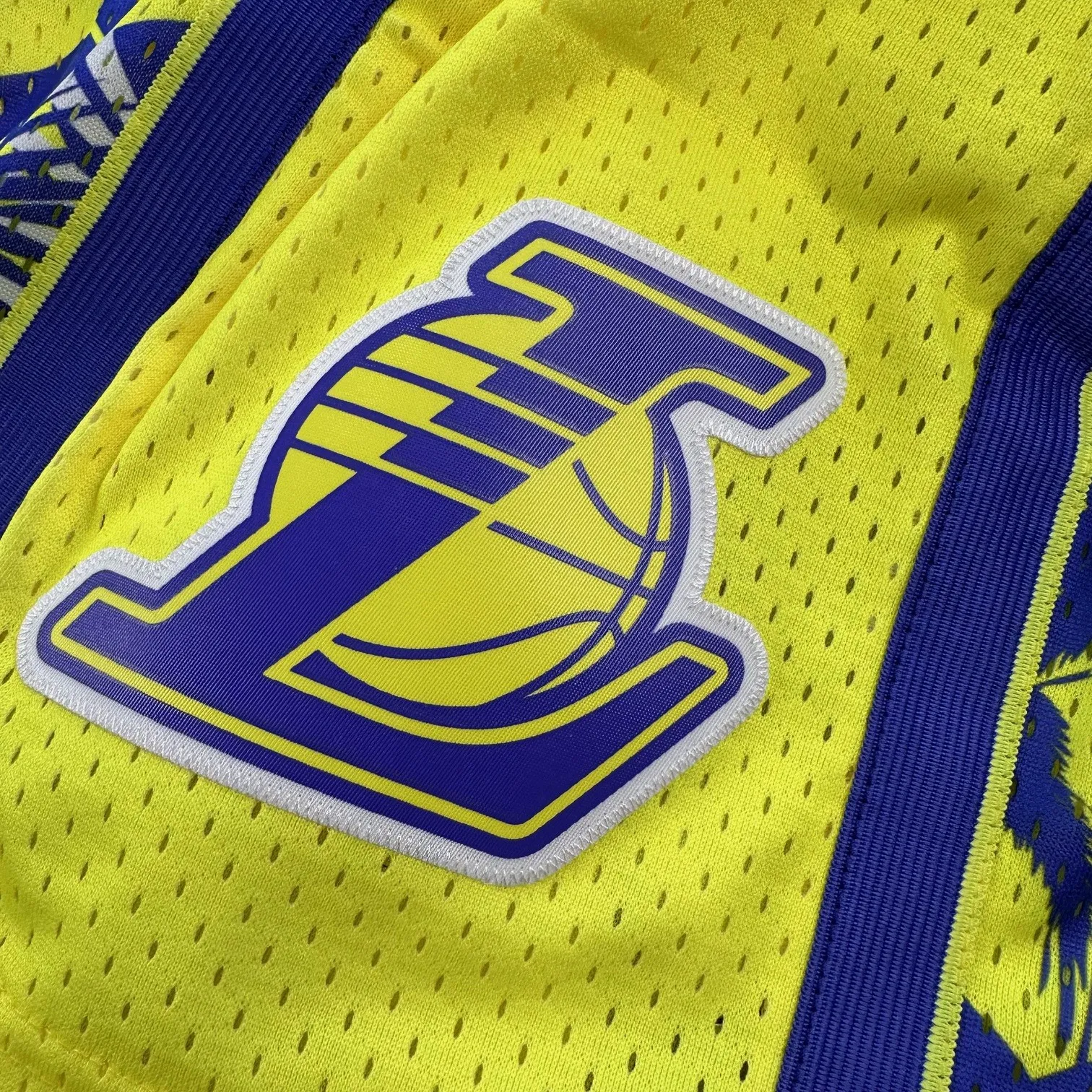 Los Angeles Lakers NBA Mitchell & Ness Neon Tropical Swingman Shorts