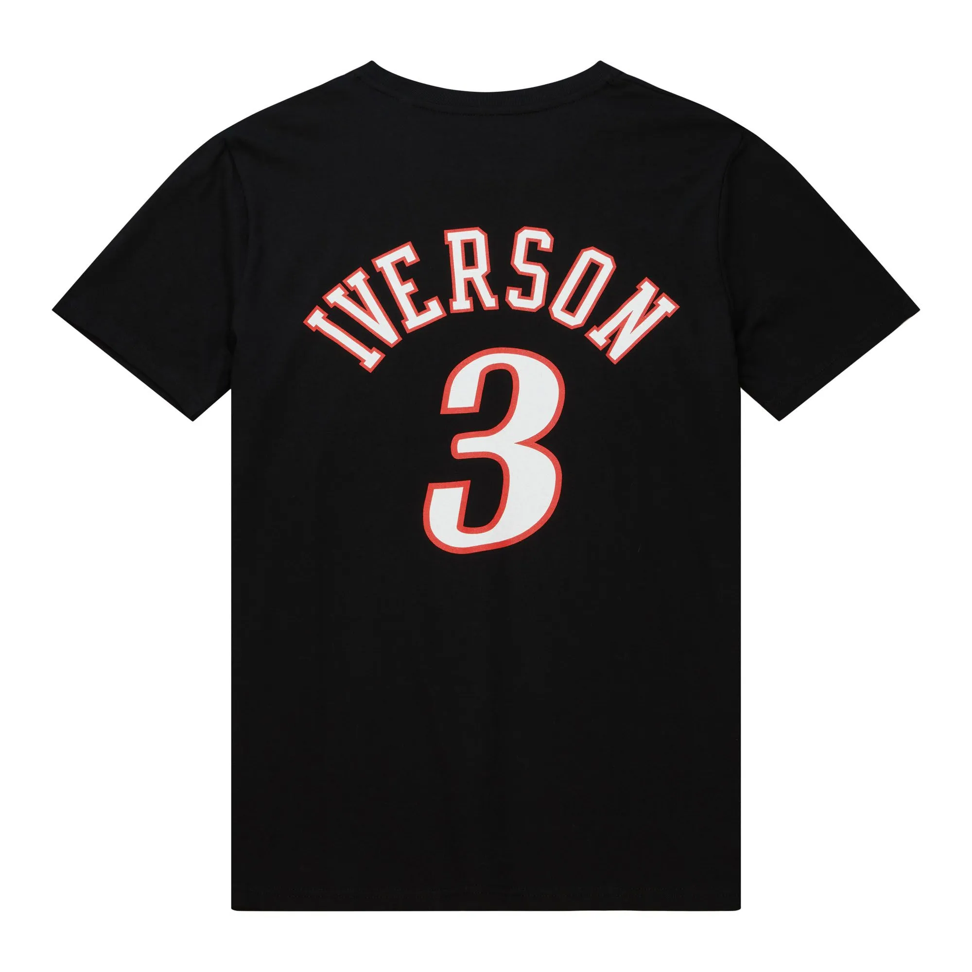 Allen Iverson #3 Philadelphia 76ers Name & Number T-Shirt Schwarz