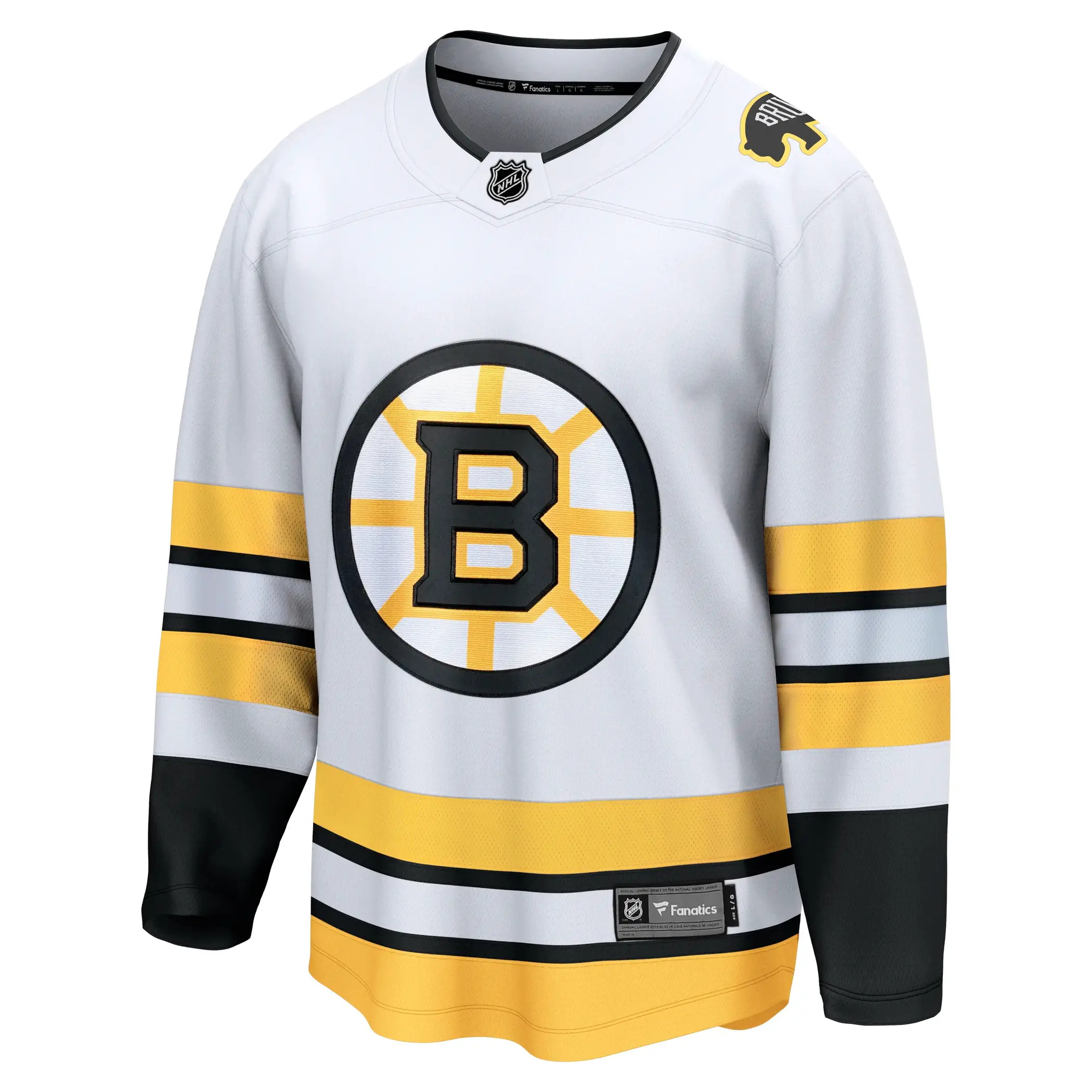 Boston Bruins NHL Eishockey Fanatics Breakaway Trikot Away Weiß