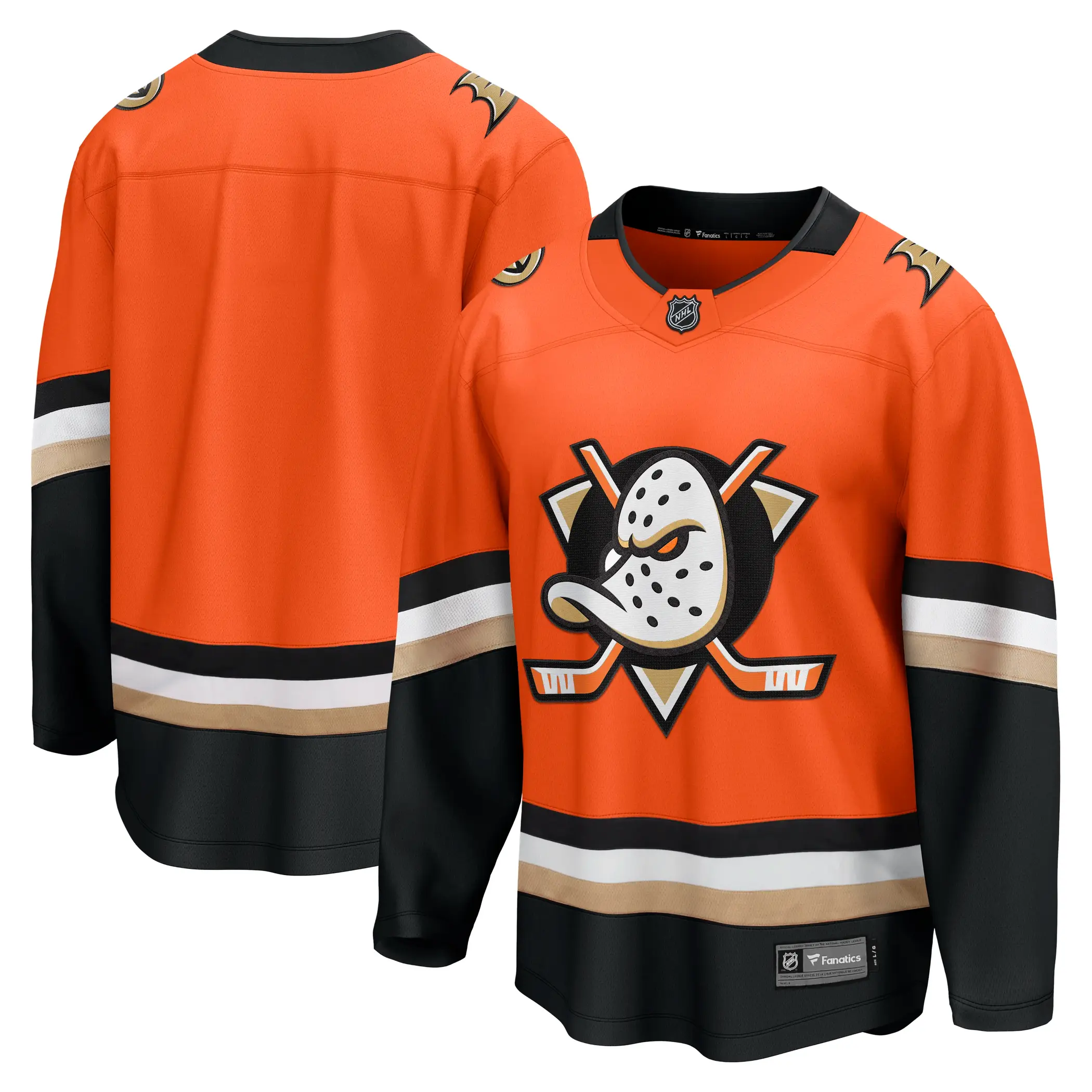 Anaheim Ducks NHL Eishockey Fanatics Breakaway Trikot Home Orange
