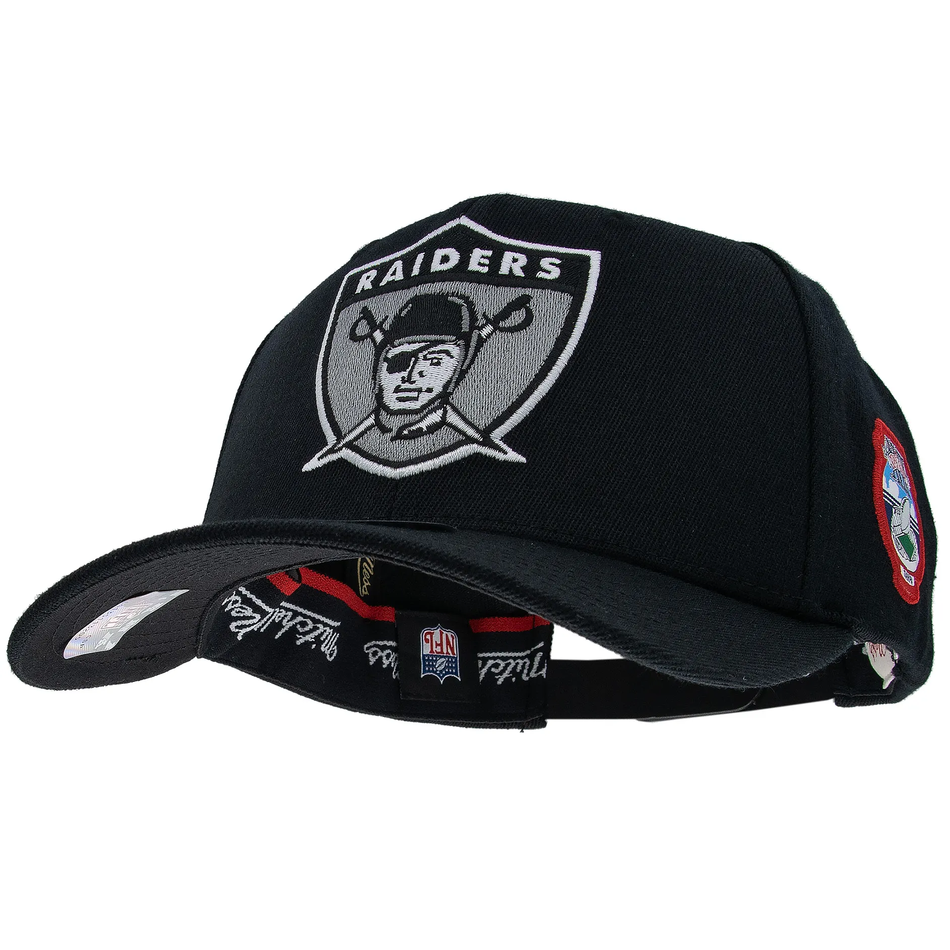 Oakland Raiders NFL Mitchell & Ness Black Out Classic Red Snapback
