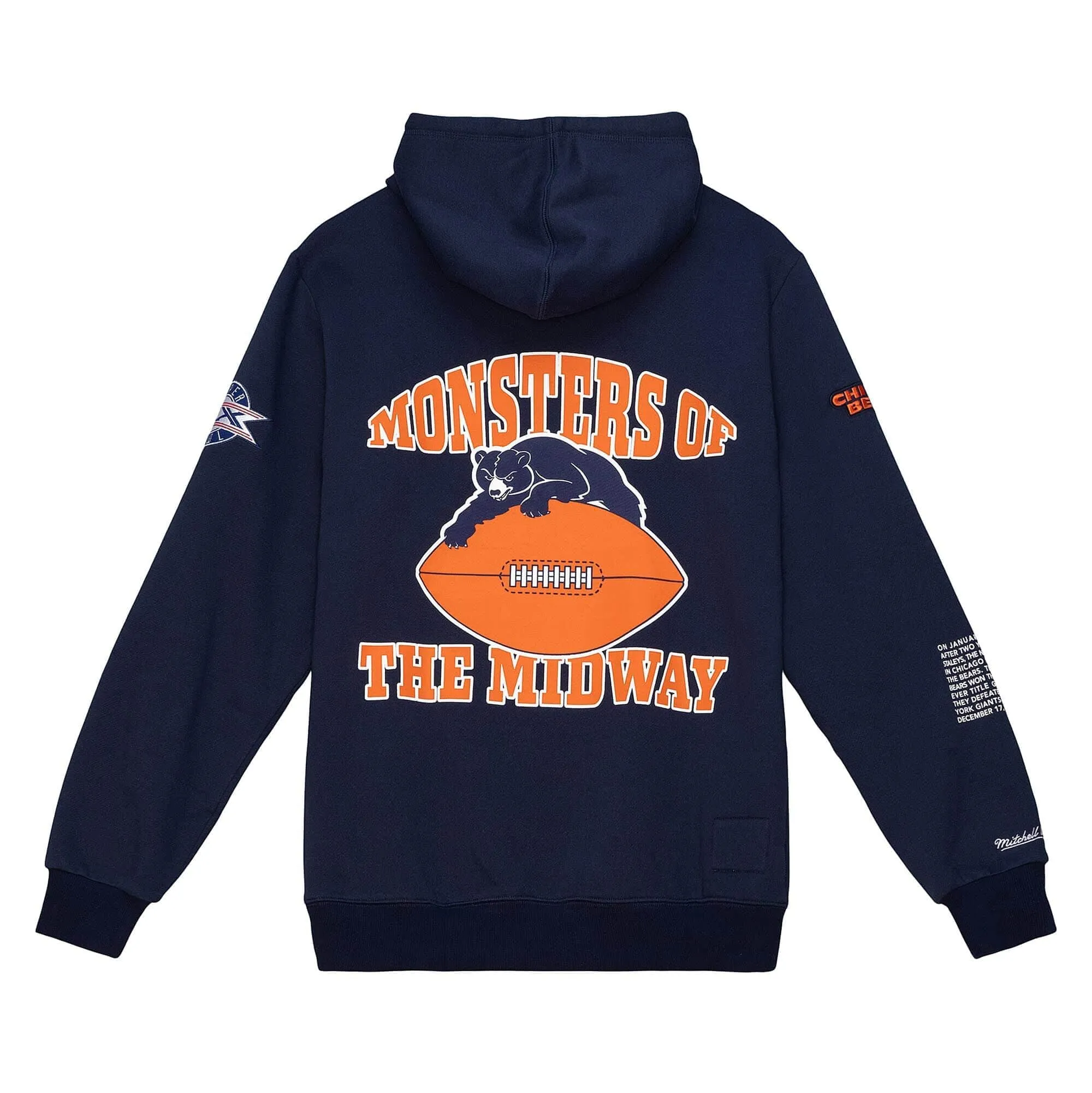 Chicago Bears NFL Mitchell & Ness Team Origins Fleece Hoodie Navy