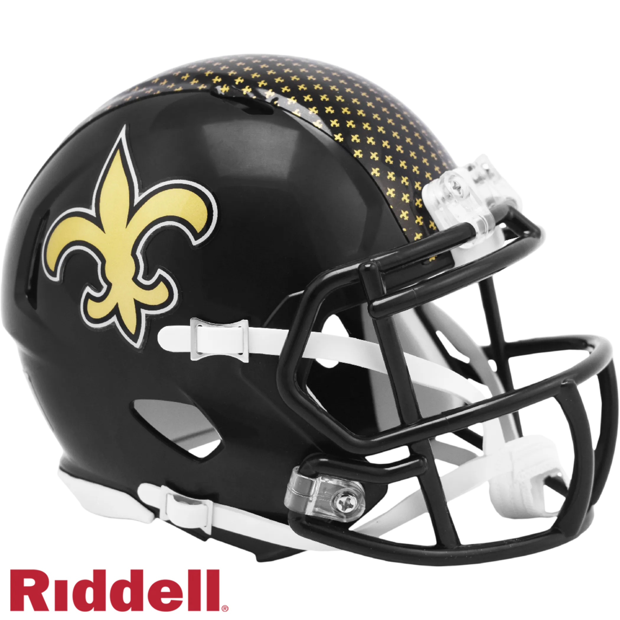 New Orleans Saints NFL Riddell On Field Alternate Speed Mini Helm Schwarz