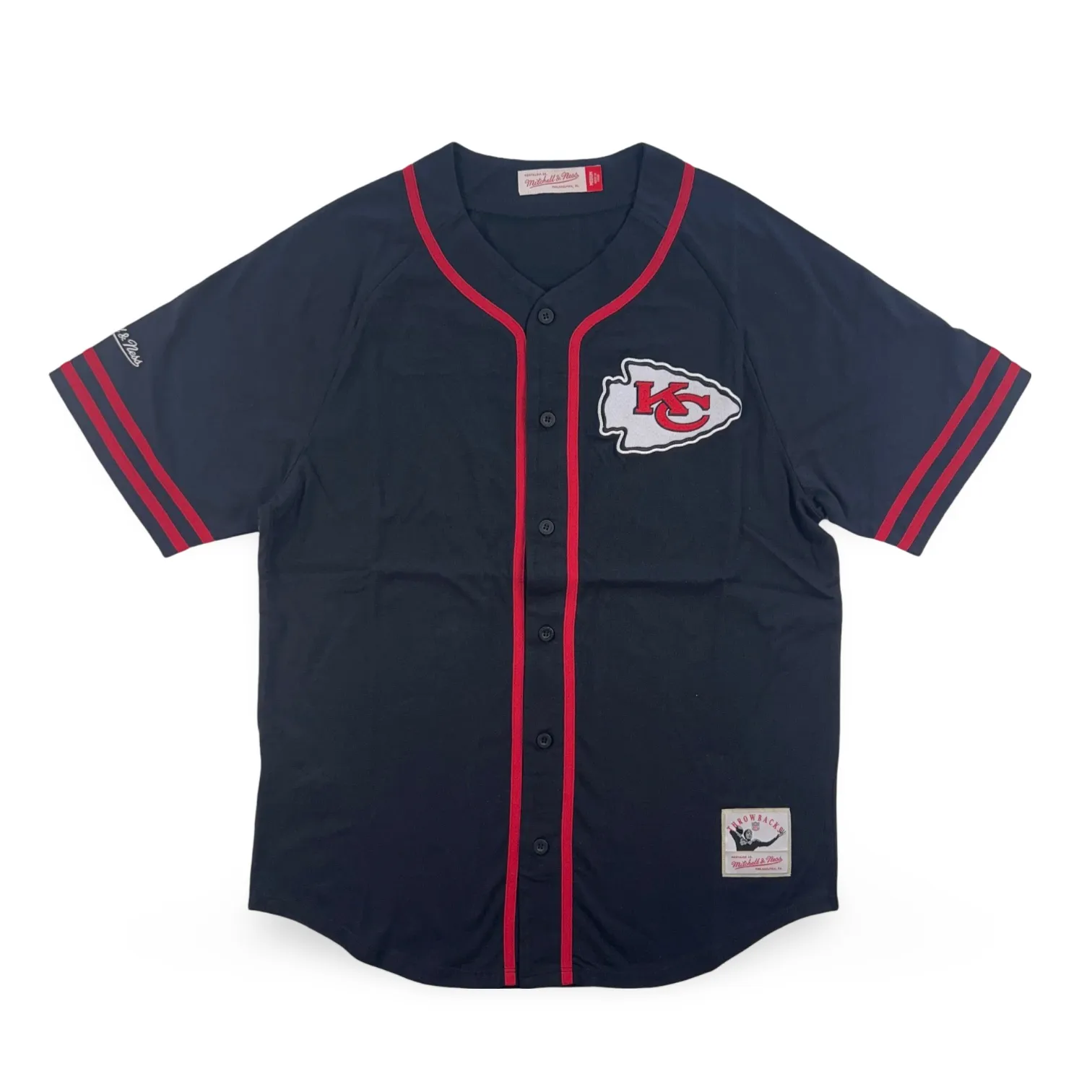 Kansas City Chiefs NFL Mitchell & Ness Fashion Cotton Button Front Trikot Schwarz
