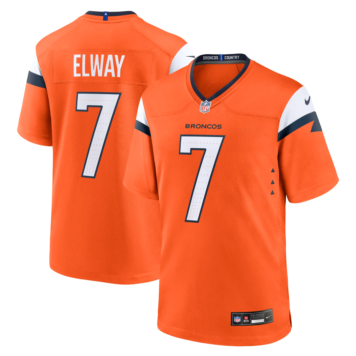 John Elway #7 Denver Broncos NFL Football Nike Game Trikot Orange