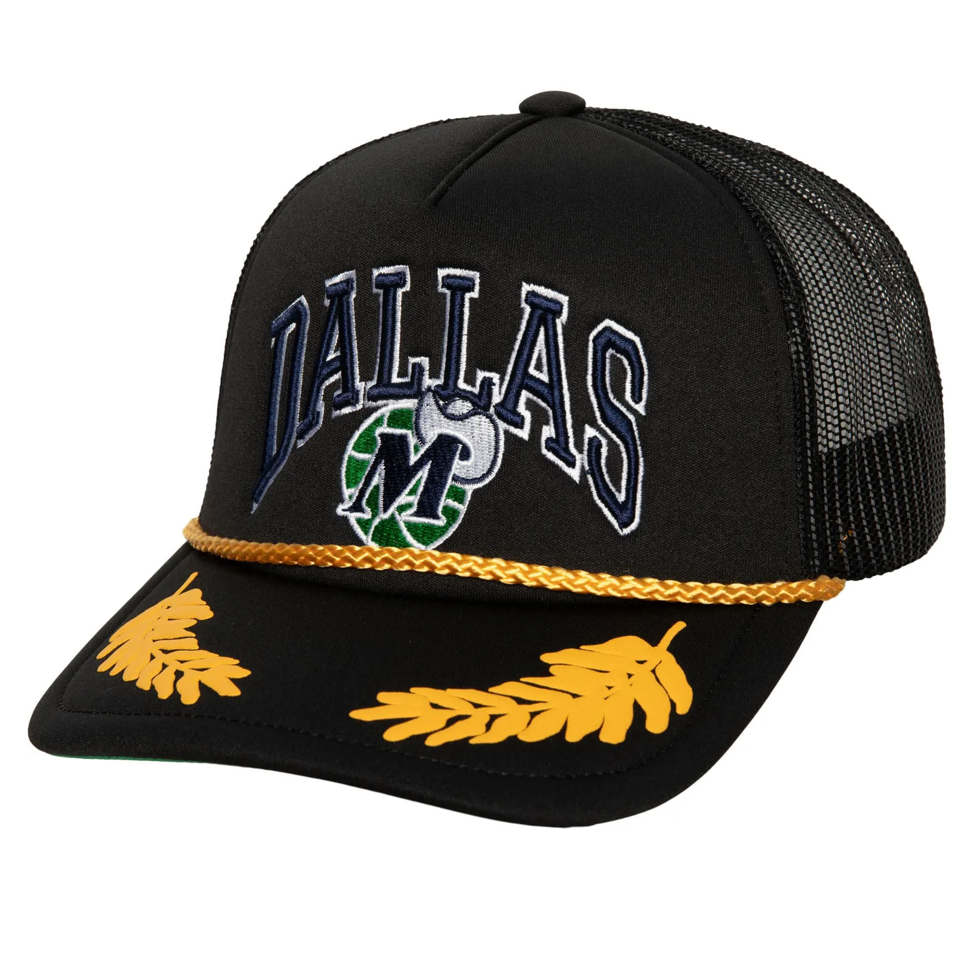 Dallas Mavericks NBA Mitchell & Ness Gold Leaf Trucker Cap HWC Dallas Mavericks NBA Mitchell & Ness Gold Leaf Trucker Cap HWC