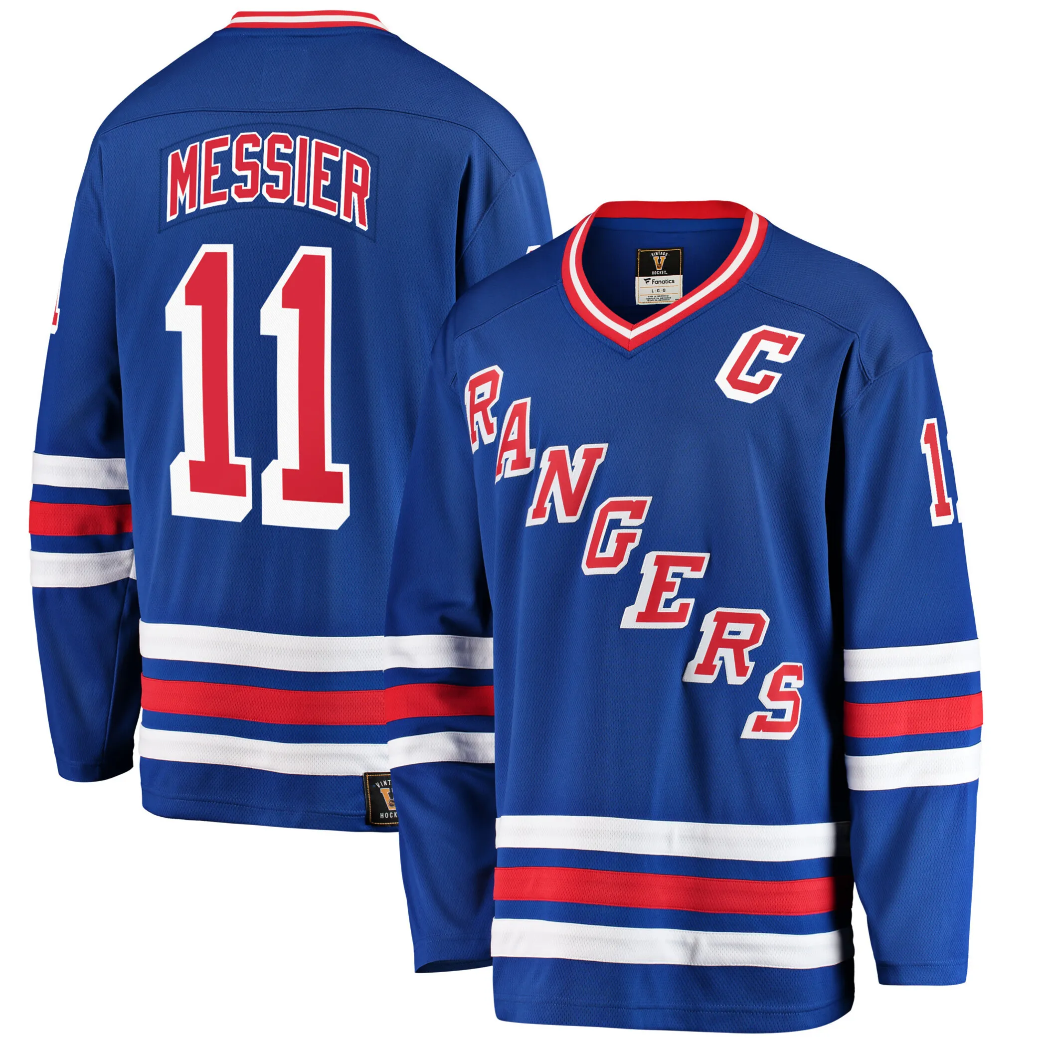 Mark Messier #11 New York Rangers NHL Eishockey Fanatics Breakaway Trikot Vintage Blau