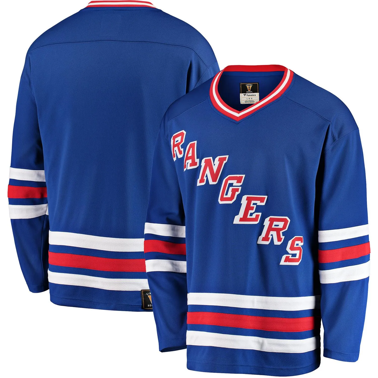 New York Rangers NHL Eishockey Fanatics Breakaway Trikot Vintage Blau