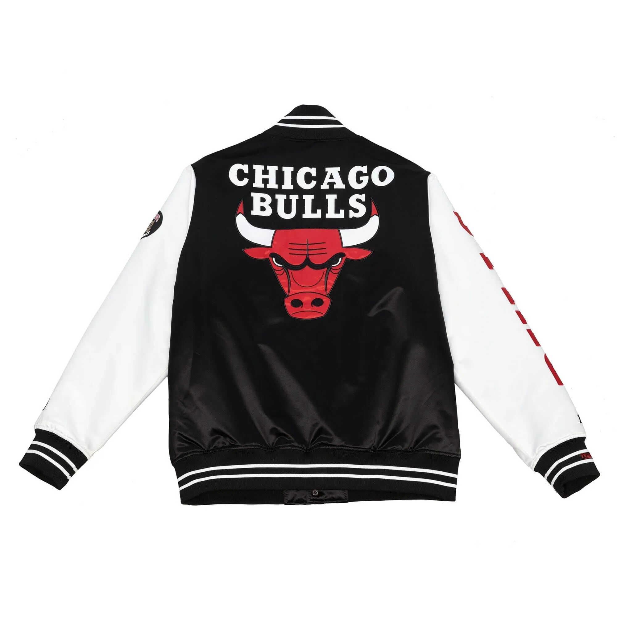 Chicago Bulls NBA Mitchell & Ness Team Origins Varsity Satin Jacke Chicago Bulls NBA Mitchell & Ness Team Origins Varsity Satin Jacke