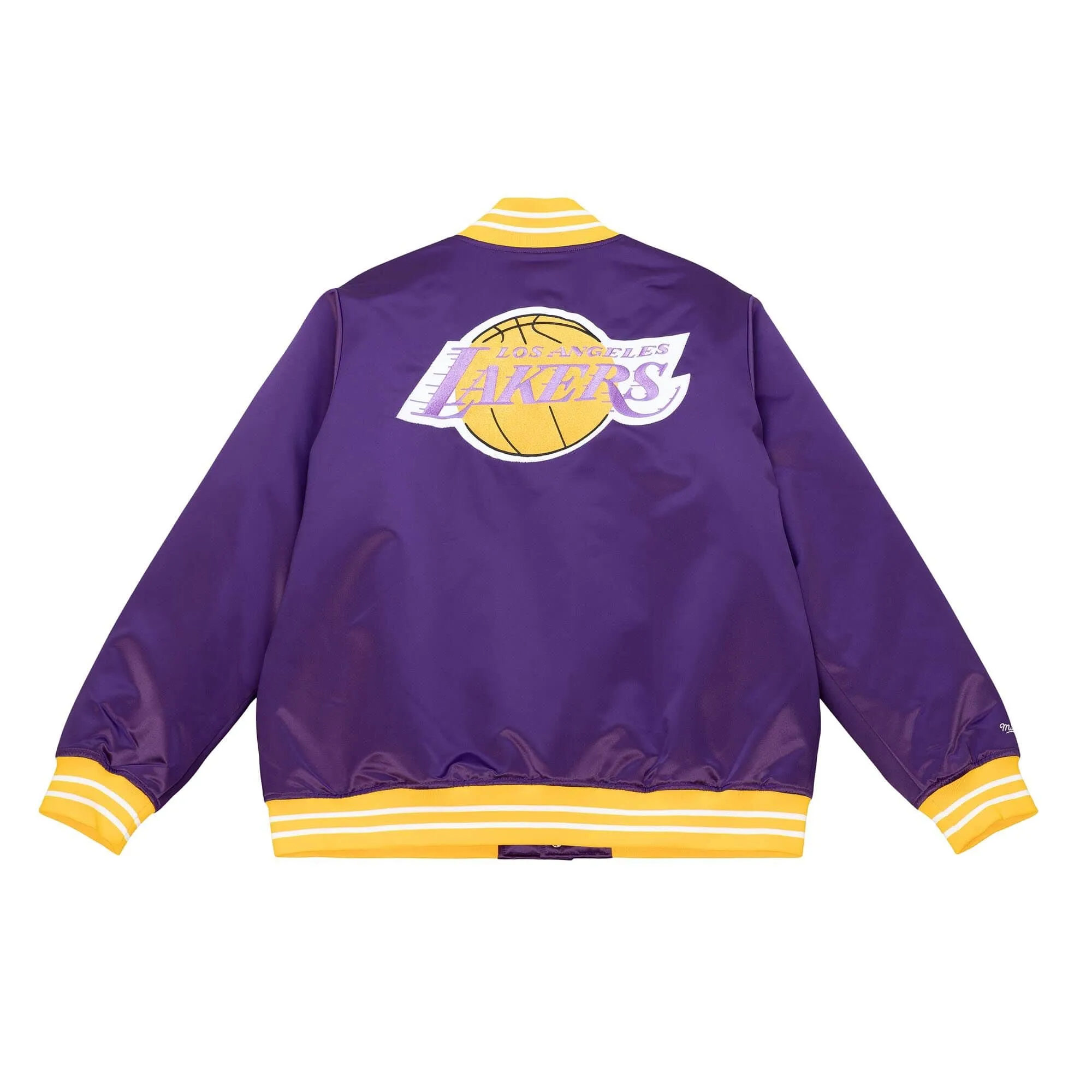 Los Angeles Lakers NBA Mitchell & Ness Heavyweight Satin Jacke Lila Los Angeles Lakers NBA Mitchell & Ness Heavyweight Satin Jacke Lila
