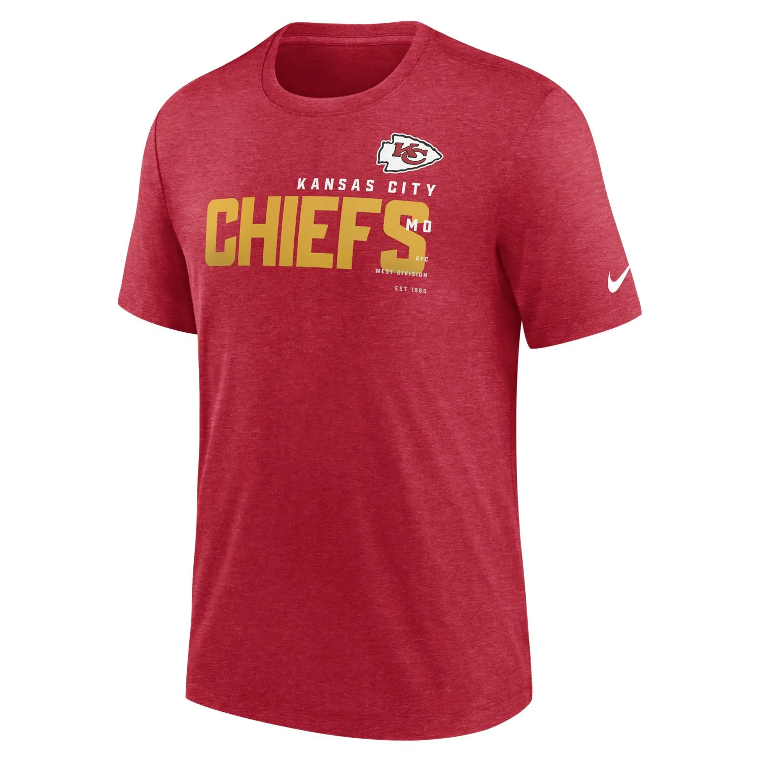 Kansas City Chiefs NFL Nike Triblend Team Name T-Shirt Rot