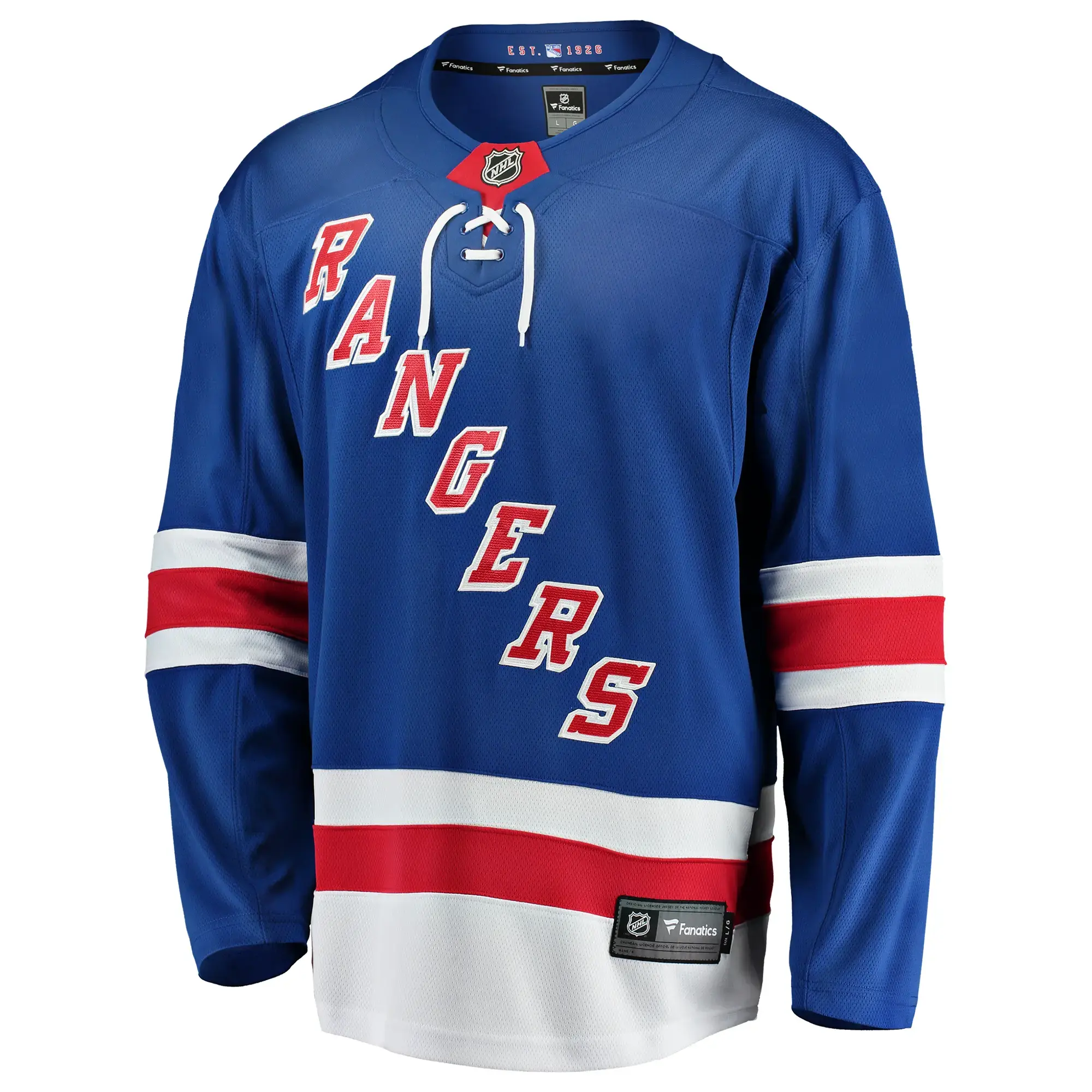New York Rangers NHL Eishockey Fanatics Breakaway Trikot Home Blau