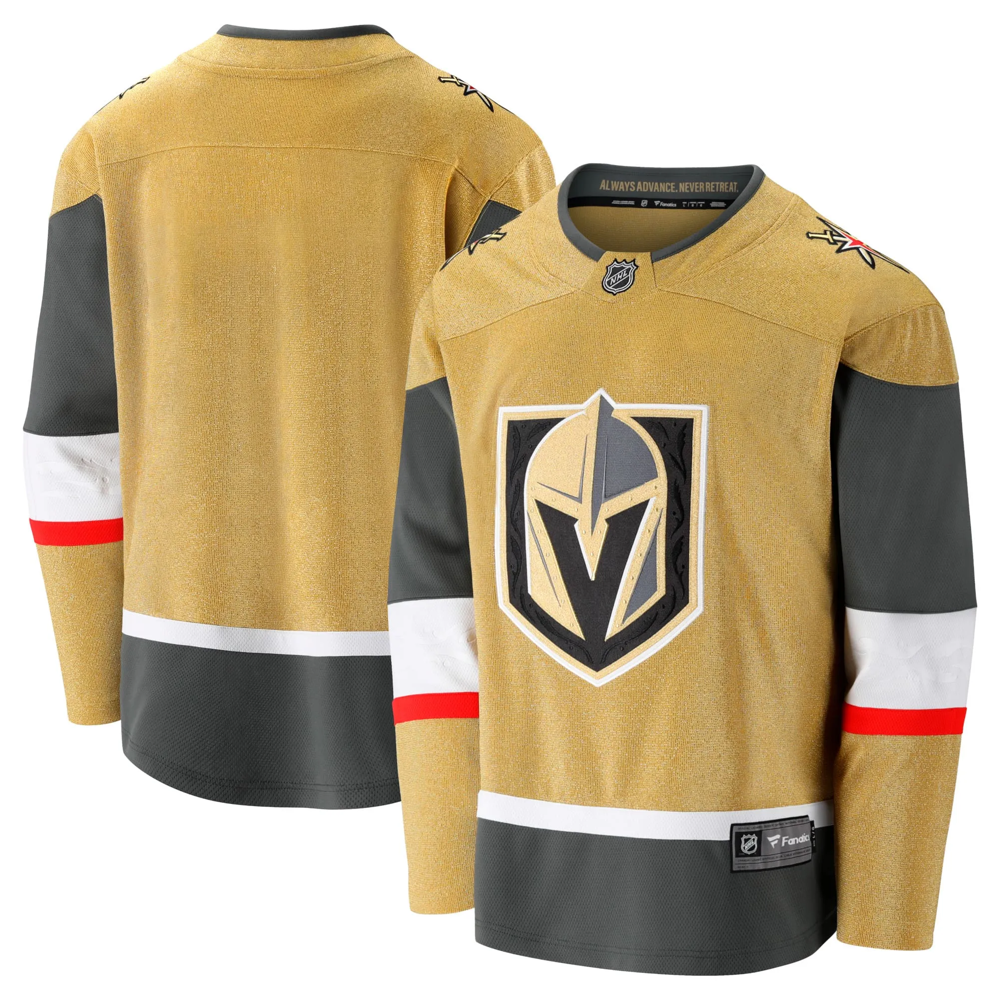 Vegas Golden Knights NHL Eishockey Fanatics Breakaway Trikot Home Gold