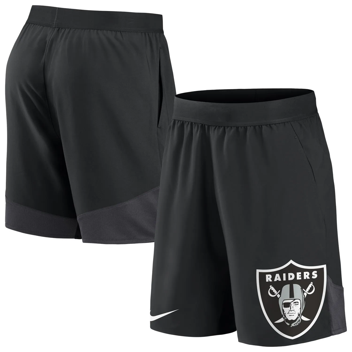 Las Vegas Raiders NFL Nike Logo Dri-FIT Performance Shorts Schwarz