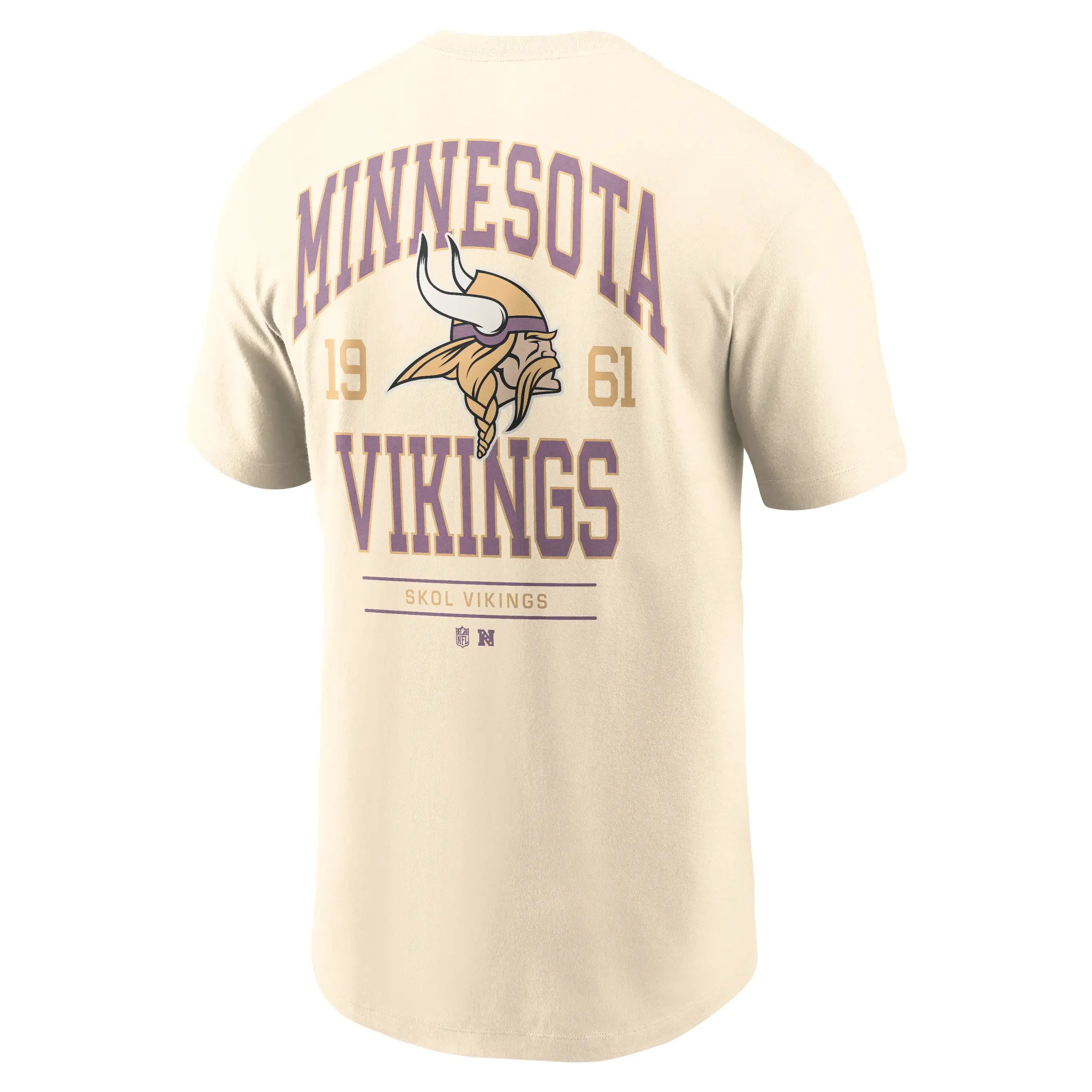 Minnesota Vikings NFL Nike Freestyle Club Crew T-Shirt Cremeweiß