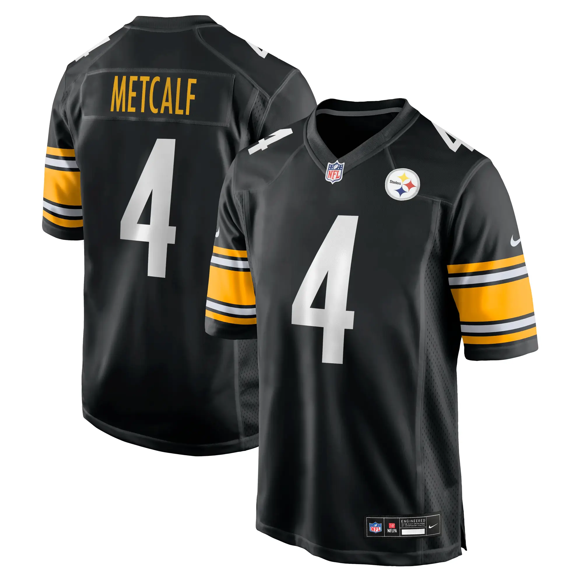 D. K. Metcalf #4 Pittsburgh Steelers NFL Football Nike Home Game Trikot Schwarz