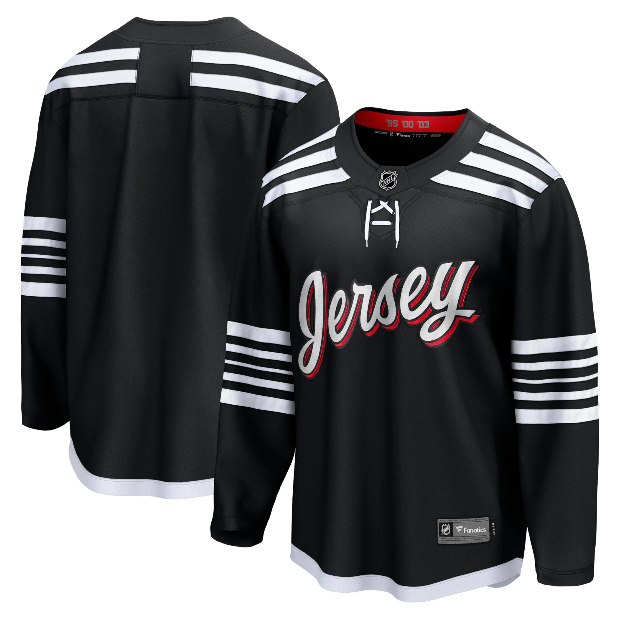 New Jersey Devils NHL Eishockey Fanatics Breakaway Trikot Alternate Schwarz