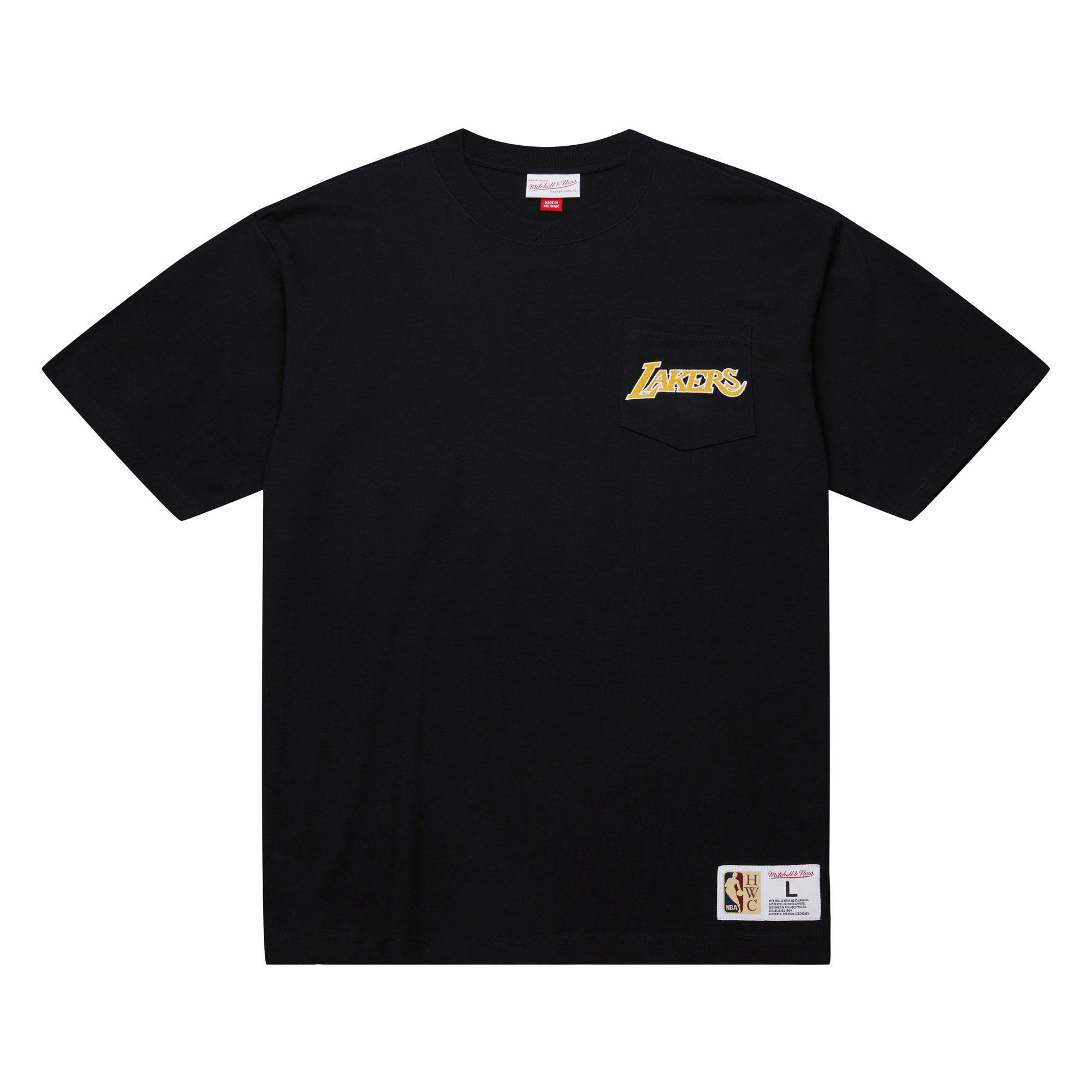 Los Angeles Lakers NBA Mitchell & Ness Double Hit Vintage Logo Pocket T-Shirt Los Angeles Lakers NBA Mitchell & Ness Double Hit Vintage Logo Pocket T-Shirt