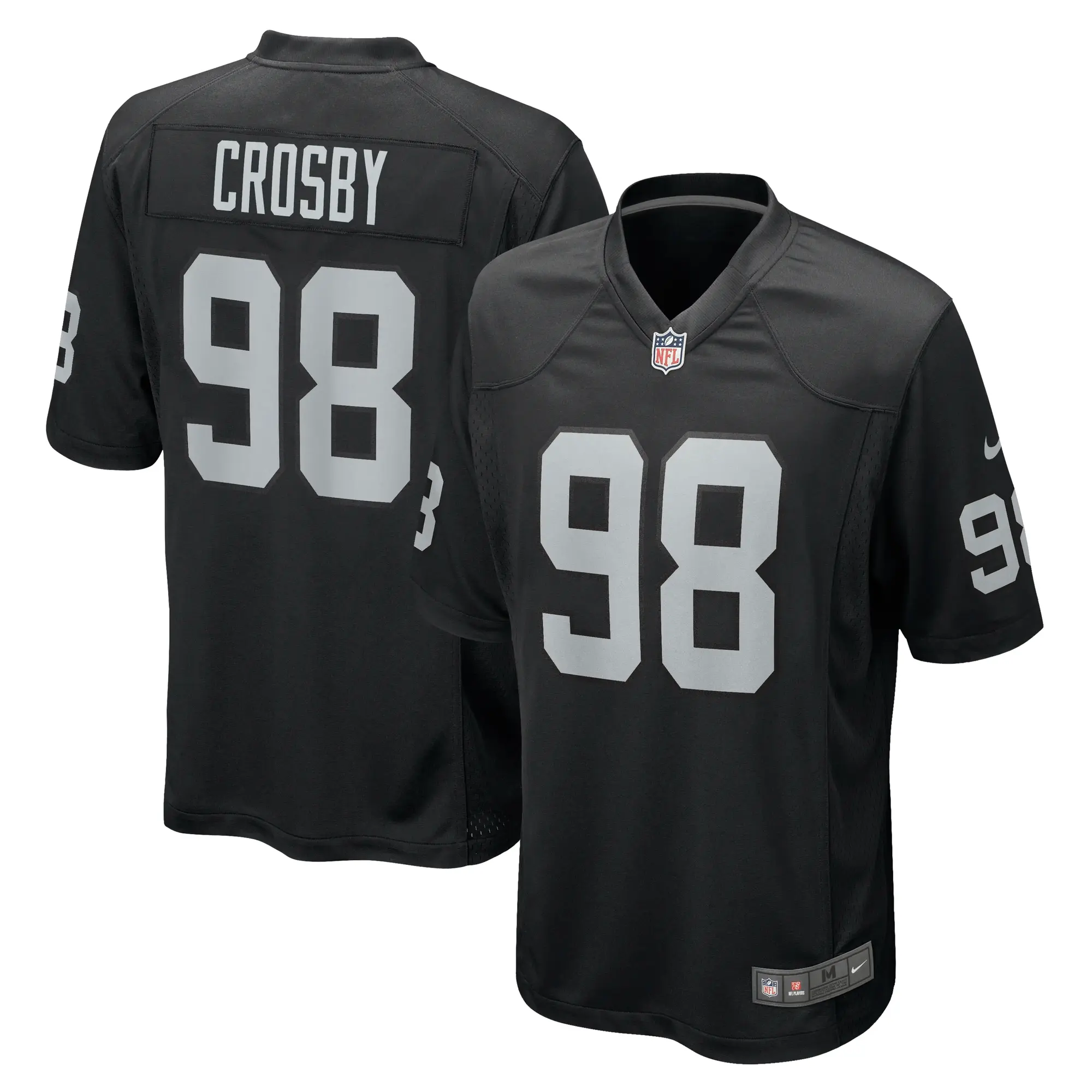 Maxx Crosby #98 Las Vegas Raiders NFL Football Nike Home Game Trikot Schwarz