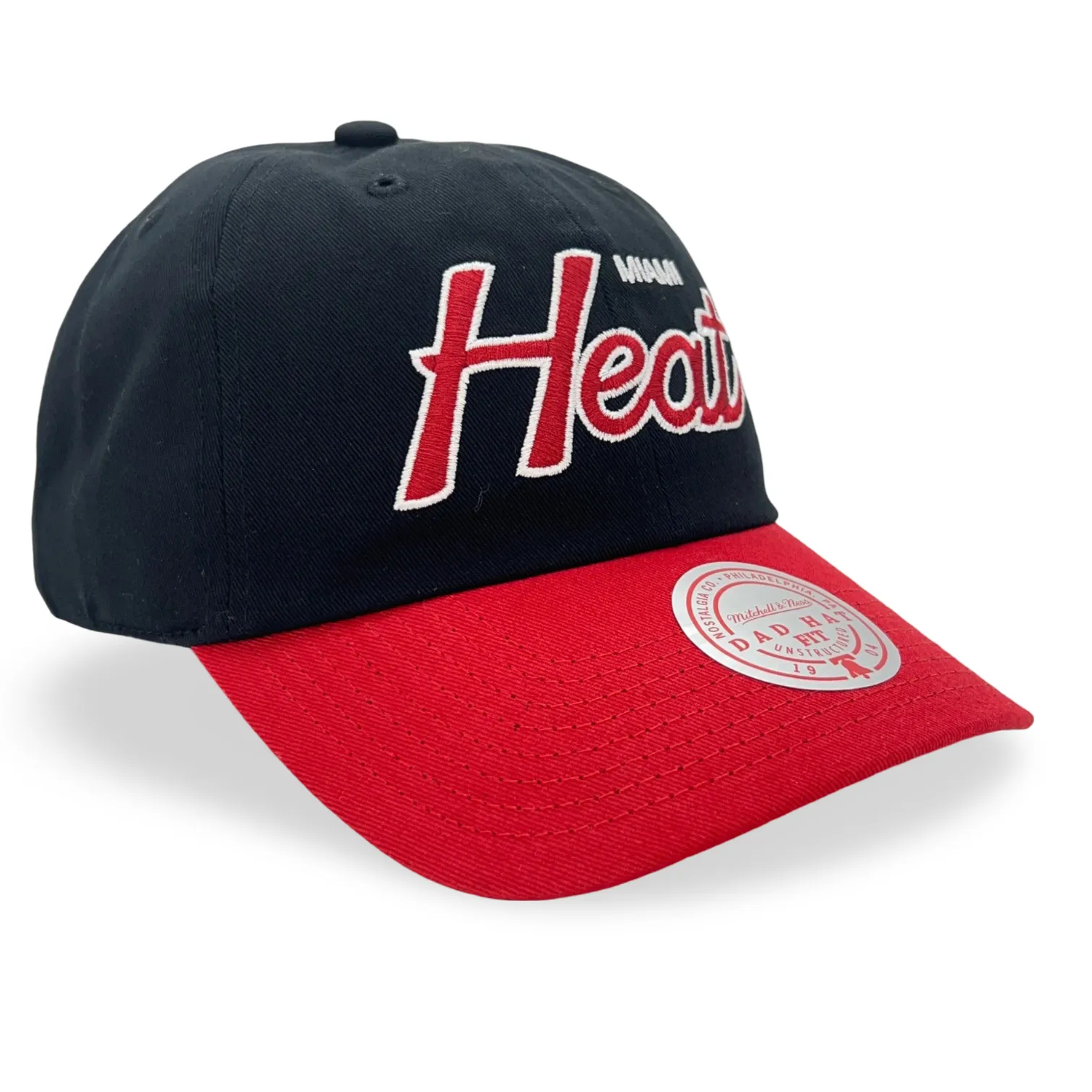 Miami Heat NBA Mitchell & Ness Team Script 2.0 Dad Strapback HWC