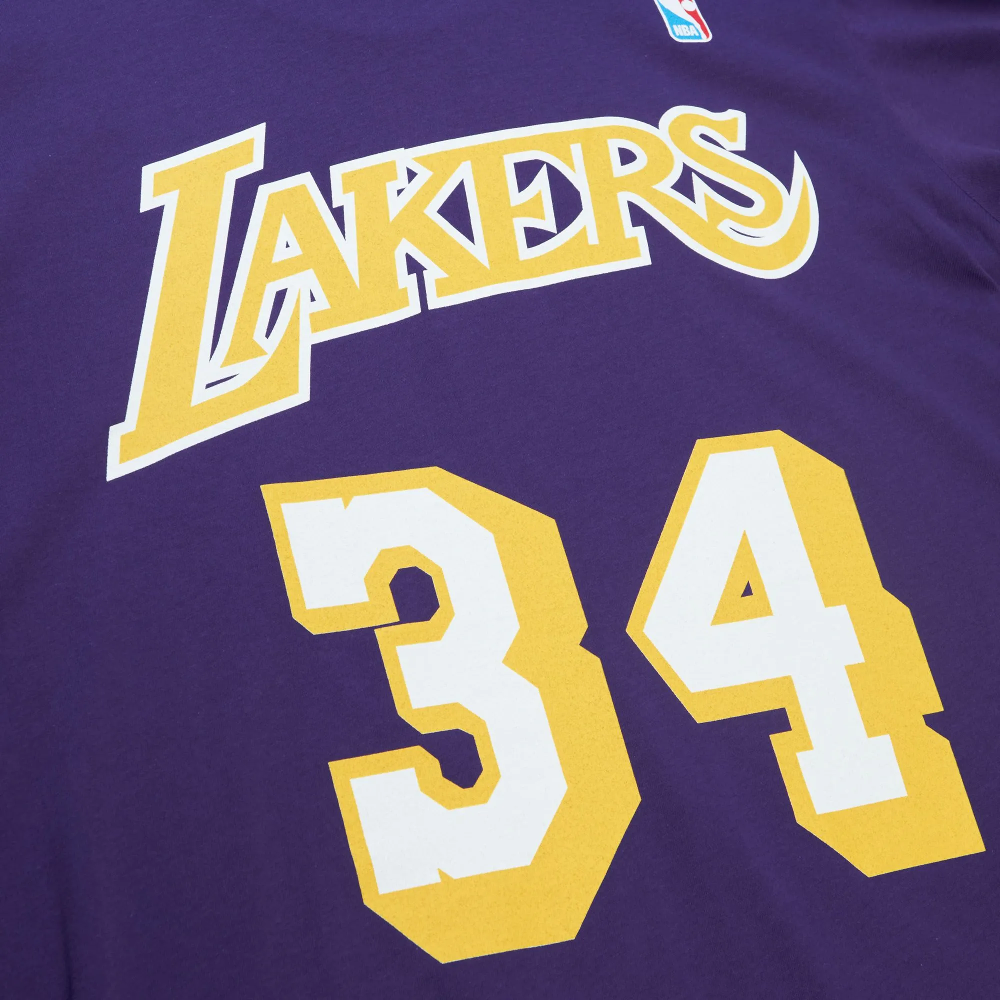 Shaquile O'Neal #34 Los Angeles Lakers NBA Mitchell & Ness Player T-Shirt Lila Shaquile O'Neal #34 Los Angeles Lakers NBA Mitchell & Ness Player T-Shirt Lila