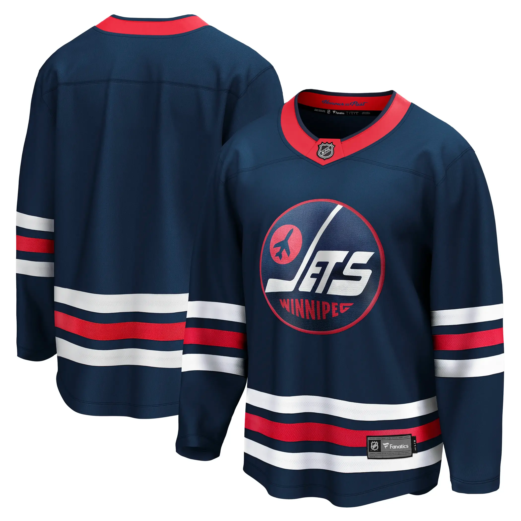 Winnipeg Jets NHL Eishockey Fanatics Breakaway Trikot Alternate Navy