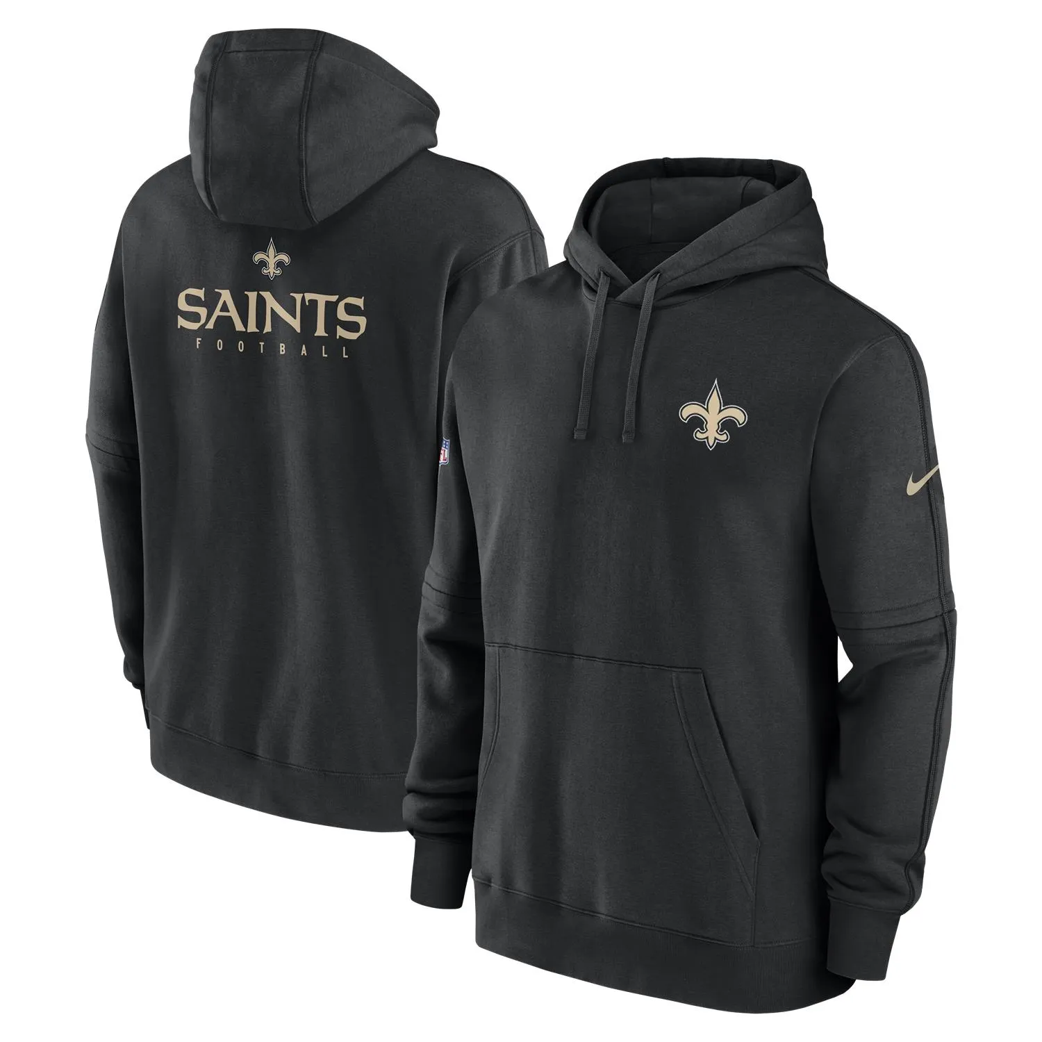 New Orleans Saints NFL Nike Sideline 2023 Club Hoodie Schwarz